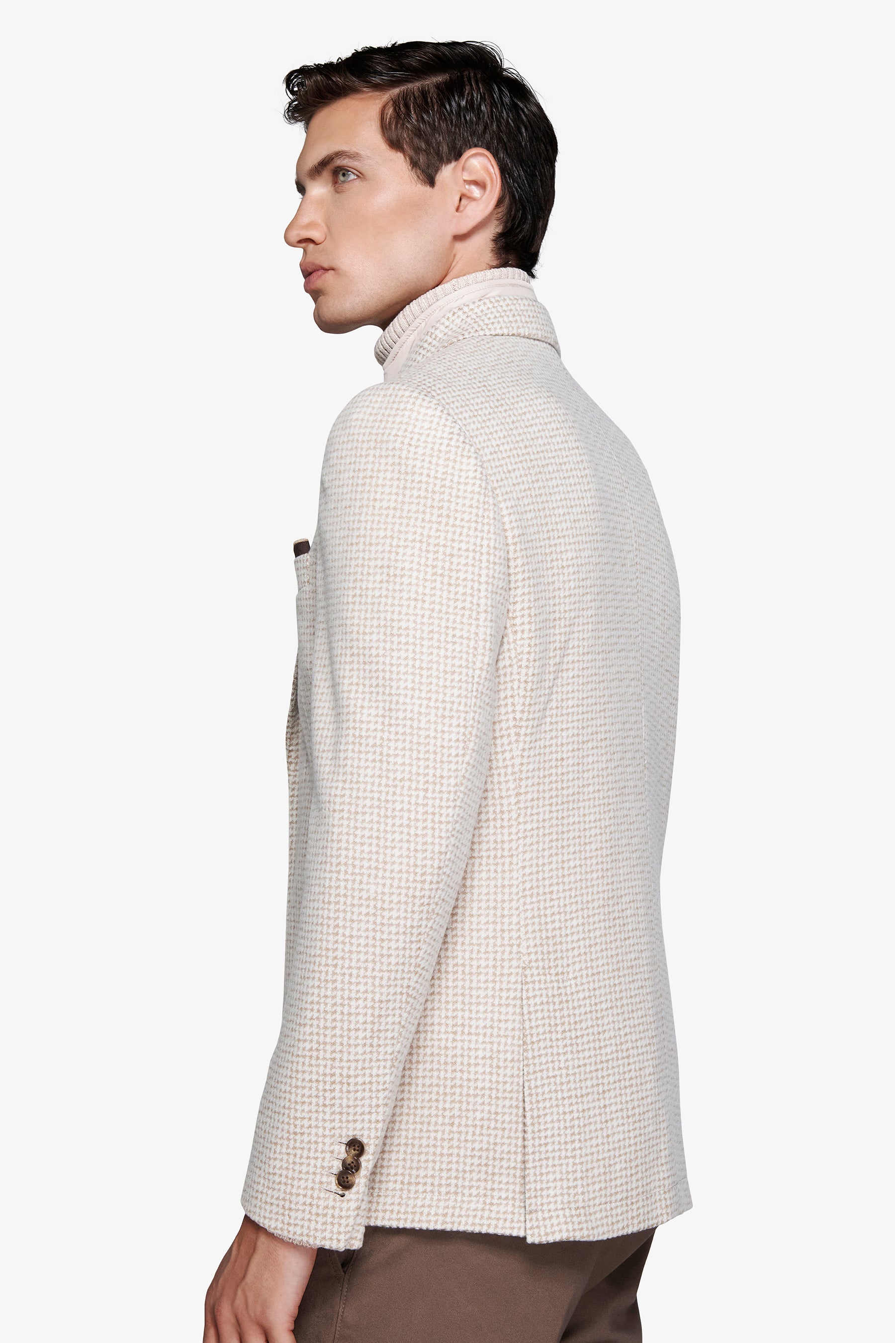 Beige blazer with bib