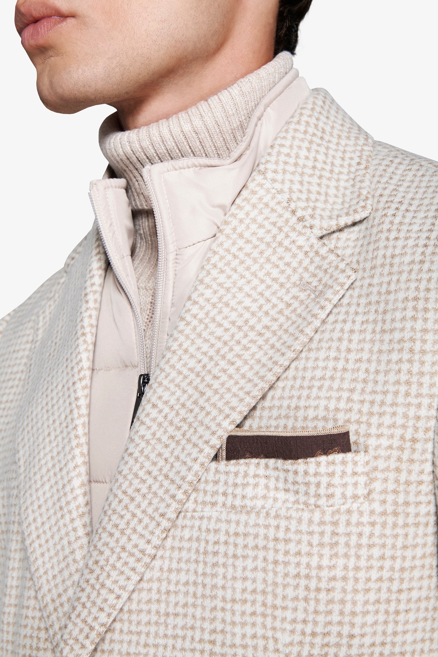 Beige blazer with bib