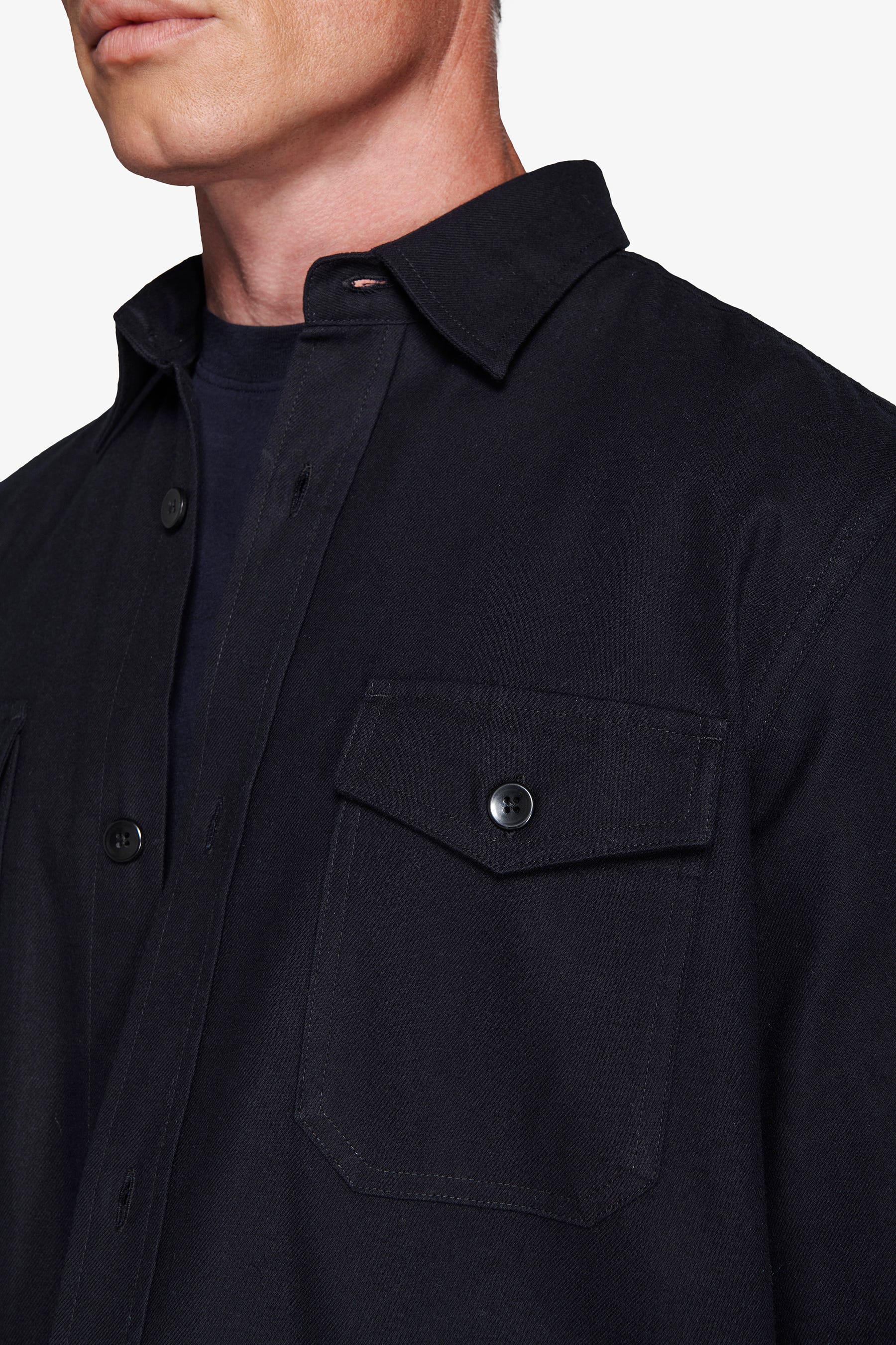 Overshirt effetto flanella blu-Dan John