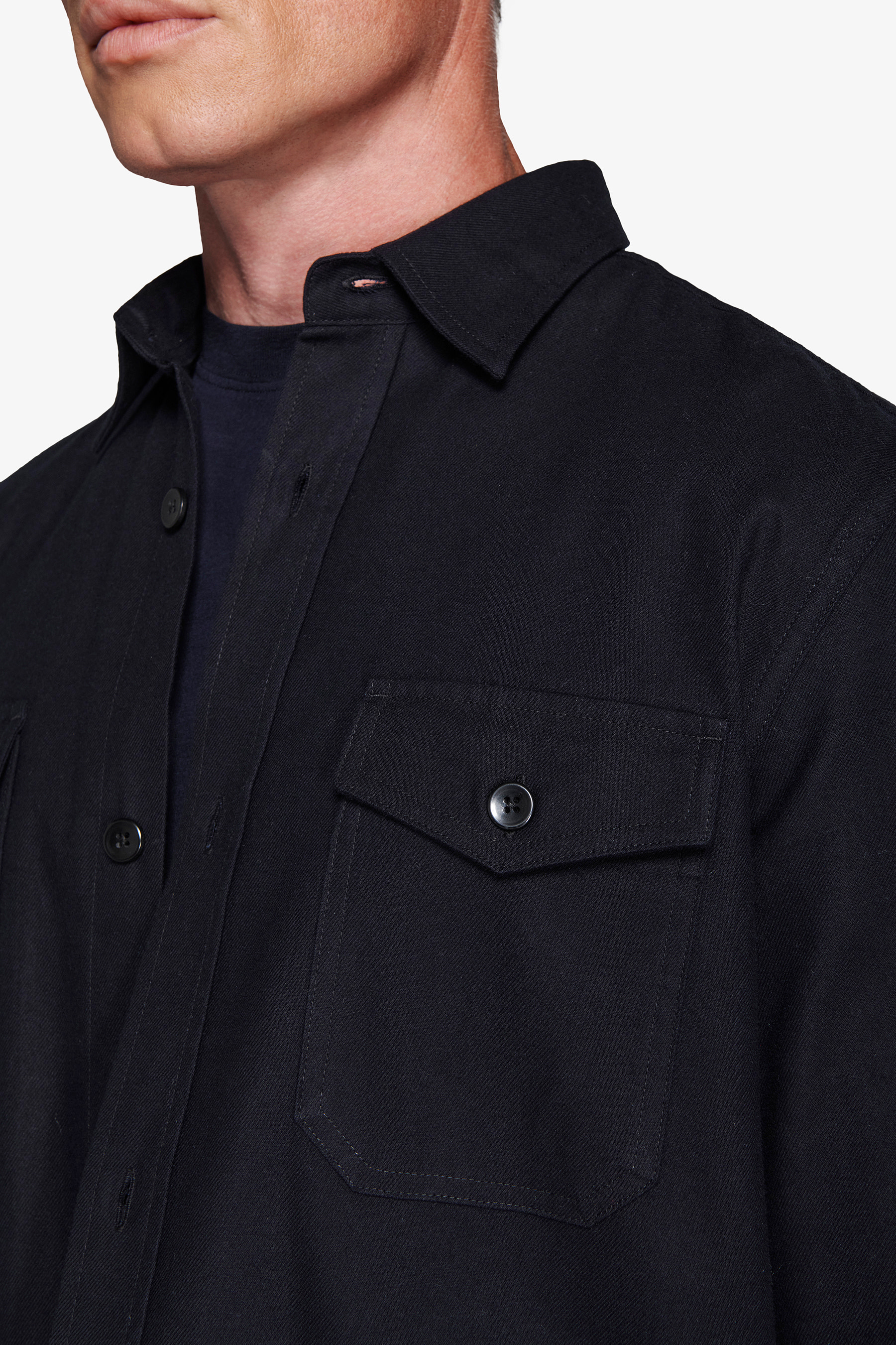 Overshirt effetto flanella blu-Dan John