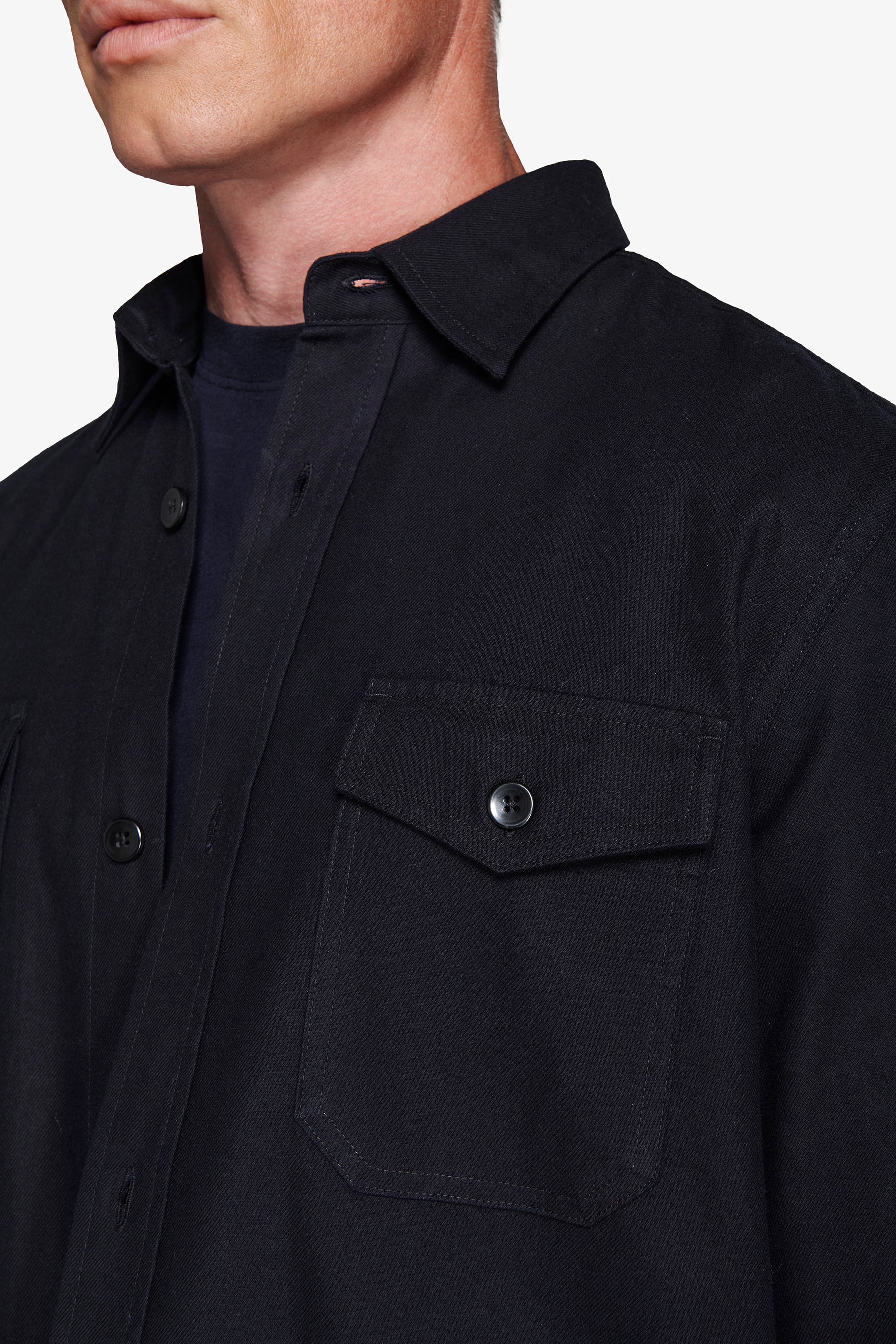Overshirt effetto flanella blu-Dan John