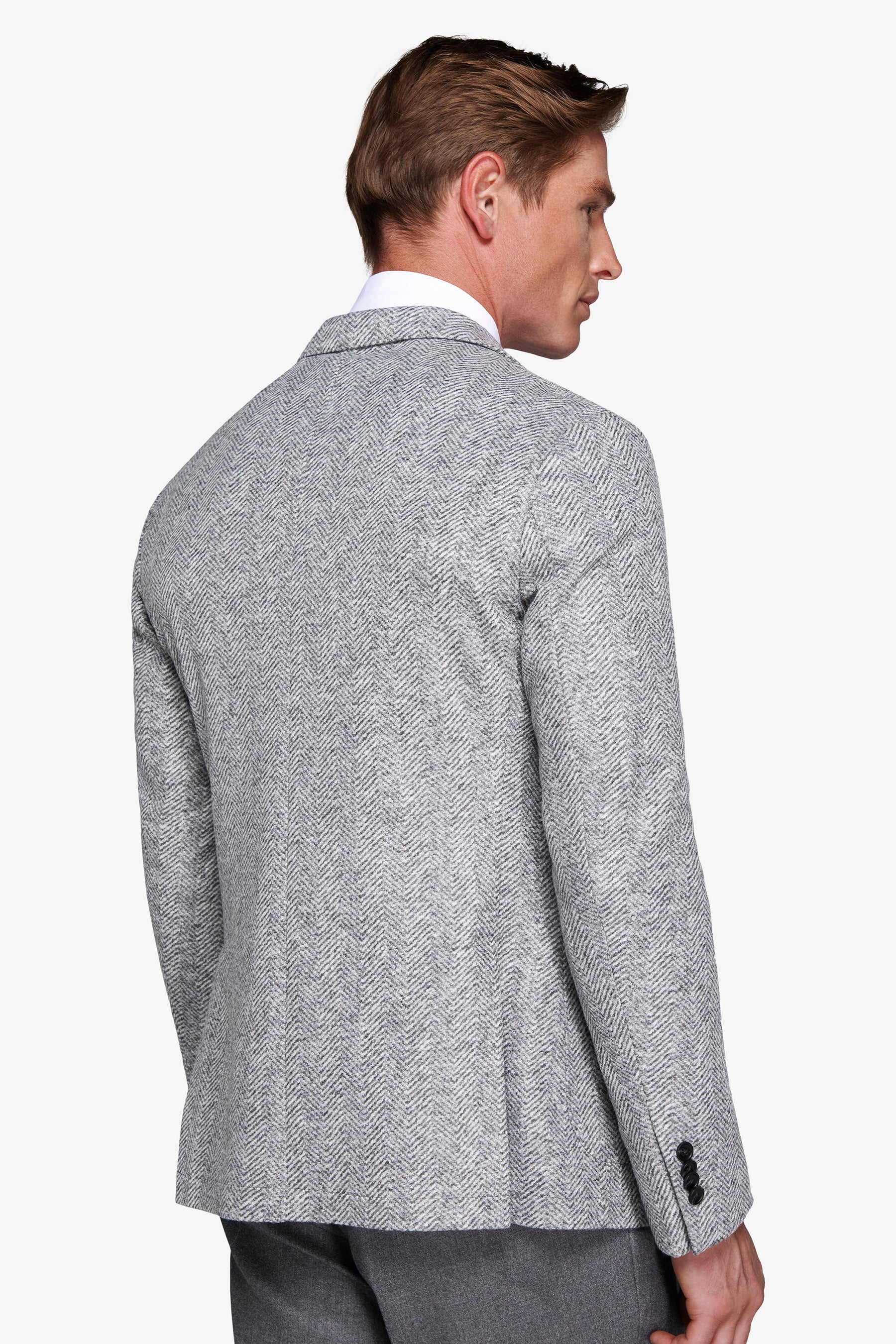 Veste en jersey à chevrons gris moyen