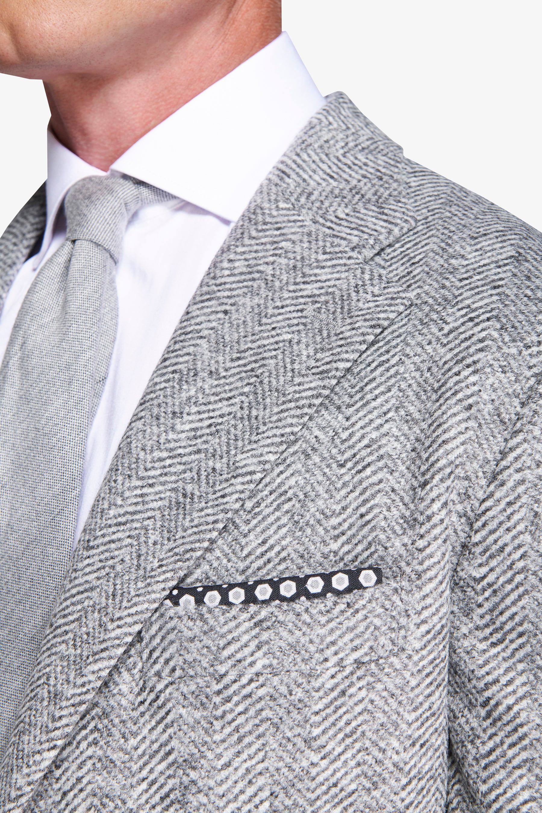 Veste en jersey à chevrons gris moyen