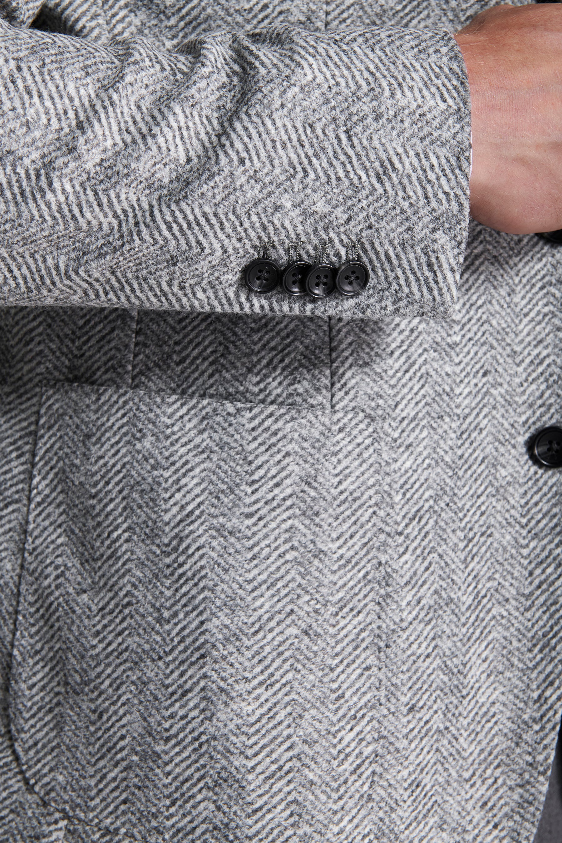 Veste en jersey à chevrons gris moyen