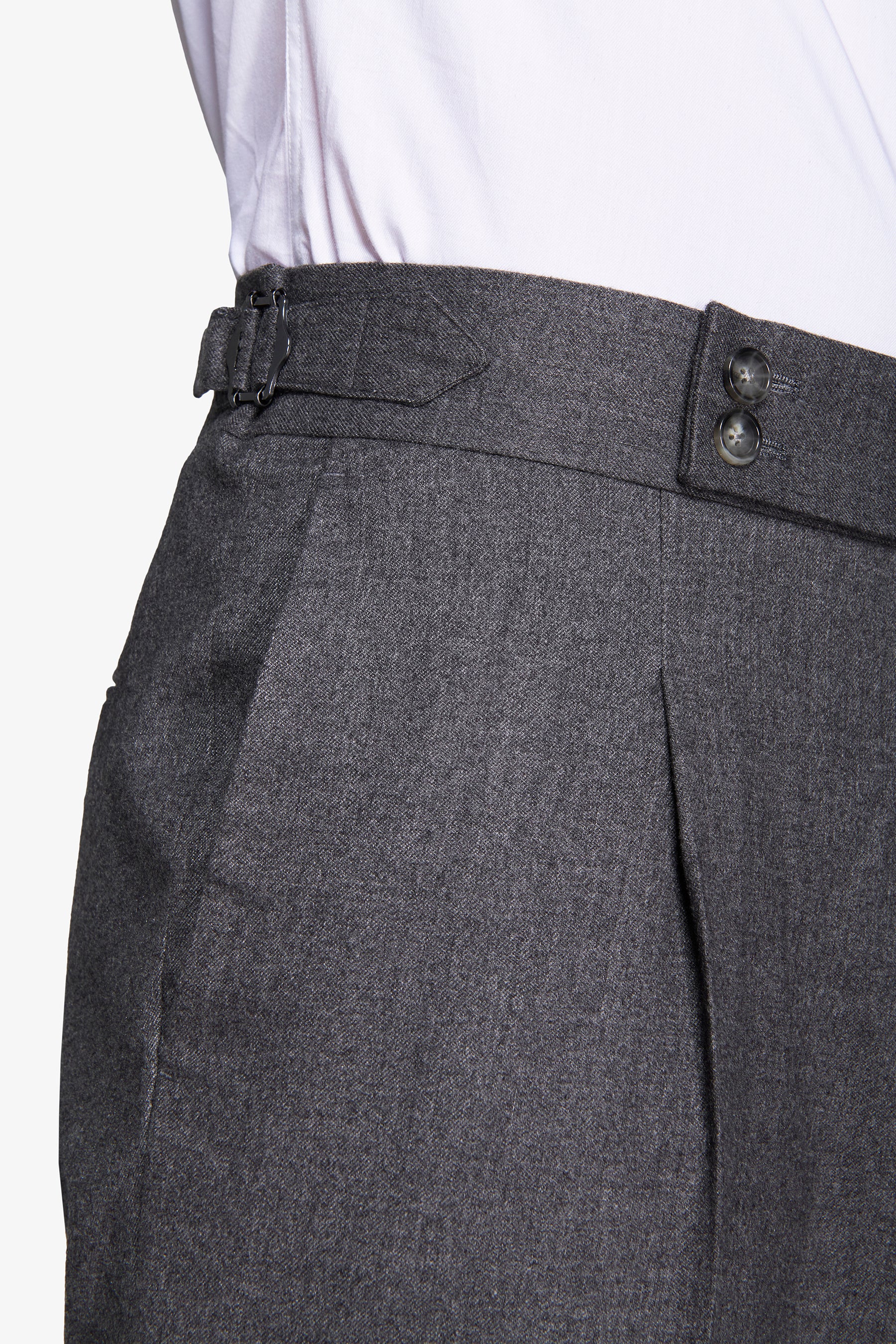 Pantalon effet flanelle gris moyen