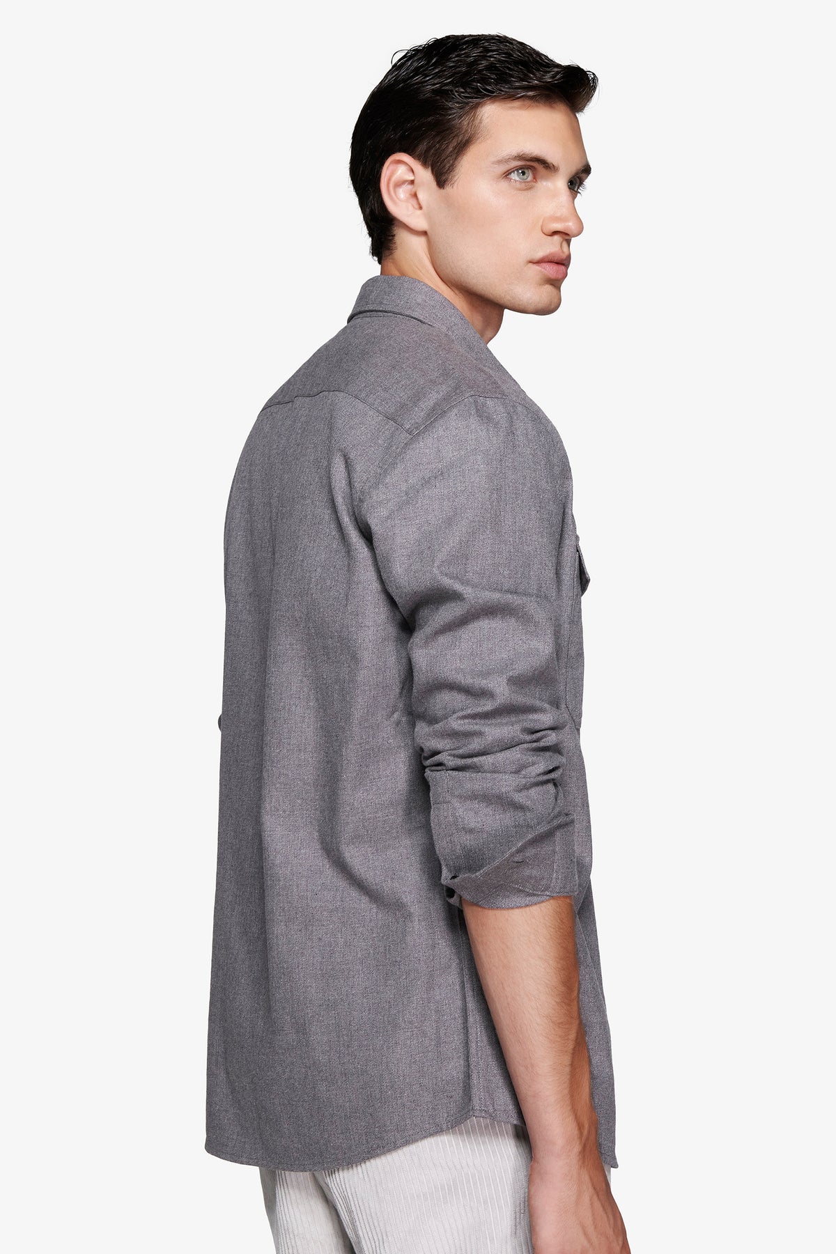 Gray cotton overshirt