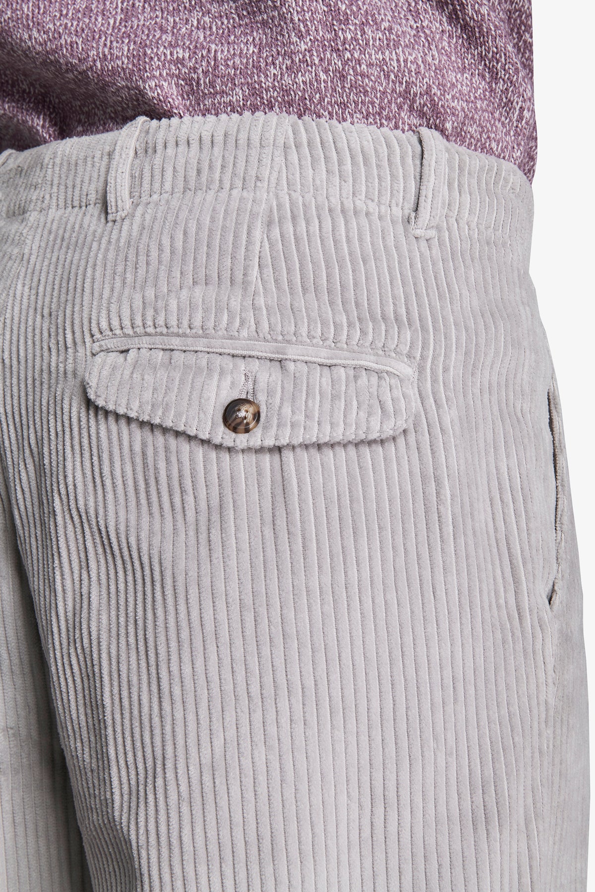 Samthose mit breitem Rippmuster DNJ in Grau