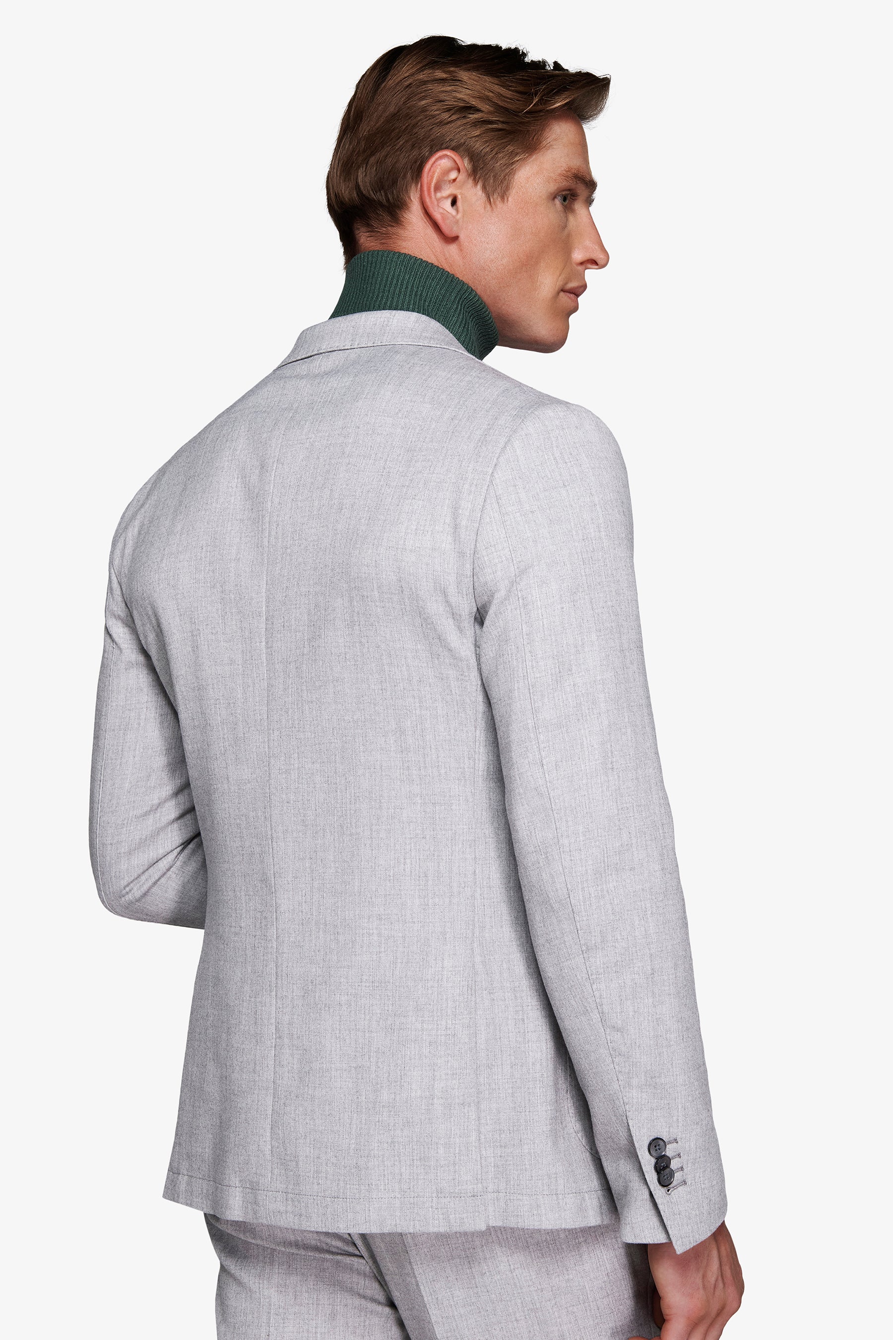 Americana efecto franela gris claro