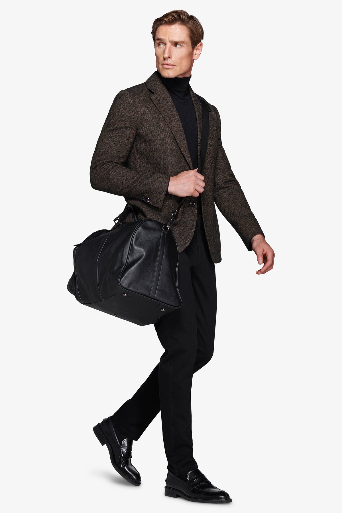 Giacca misto lana Herringbone moro