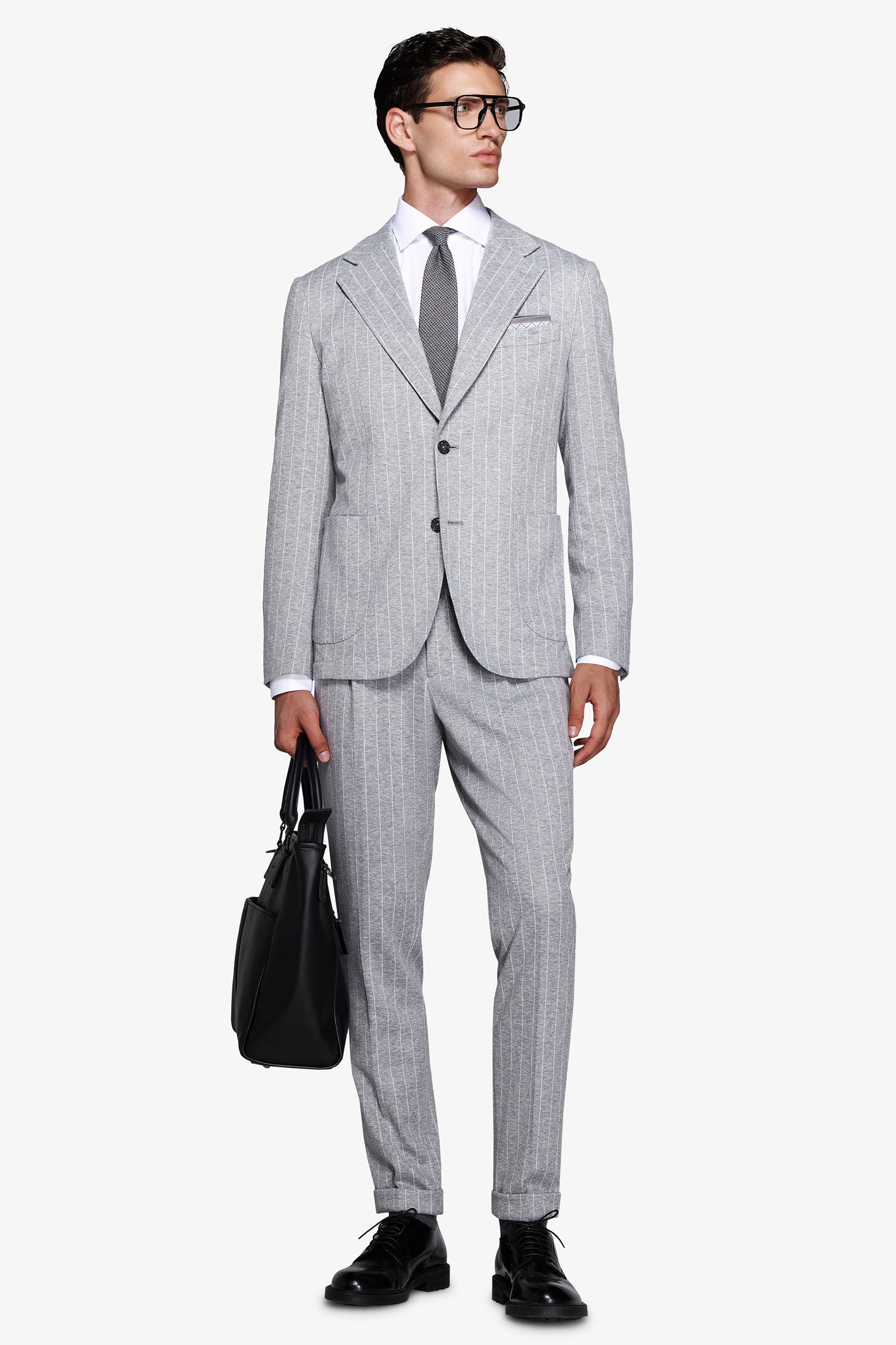 Light gray pinstripe blazer