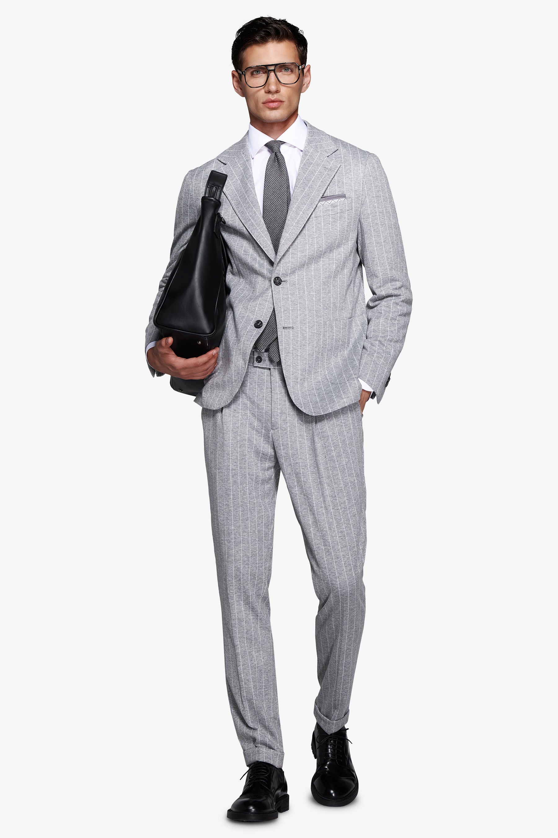 Light gray pinstripe blazer