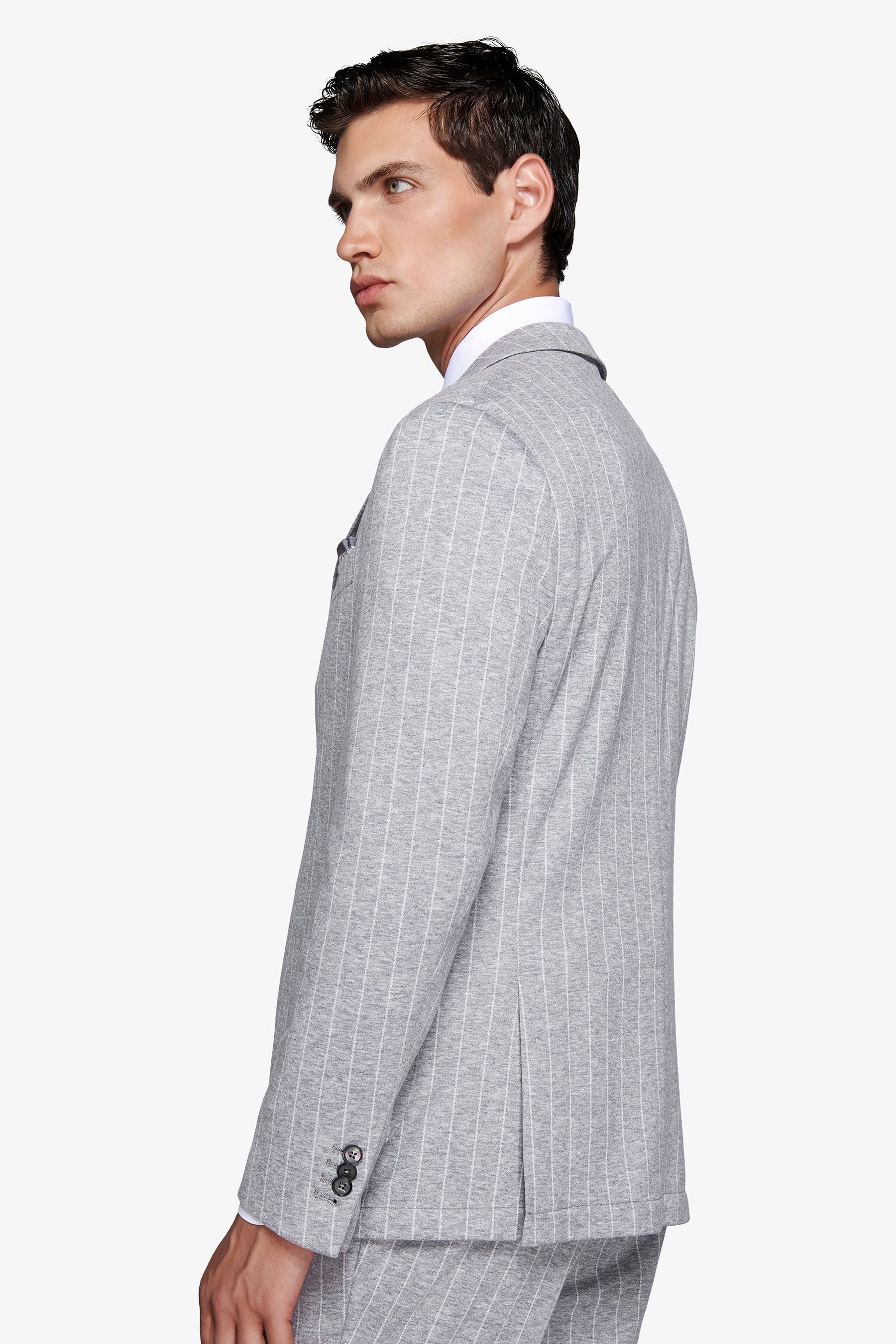 Light gray pinstripe blazer