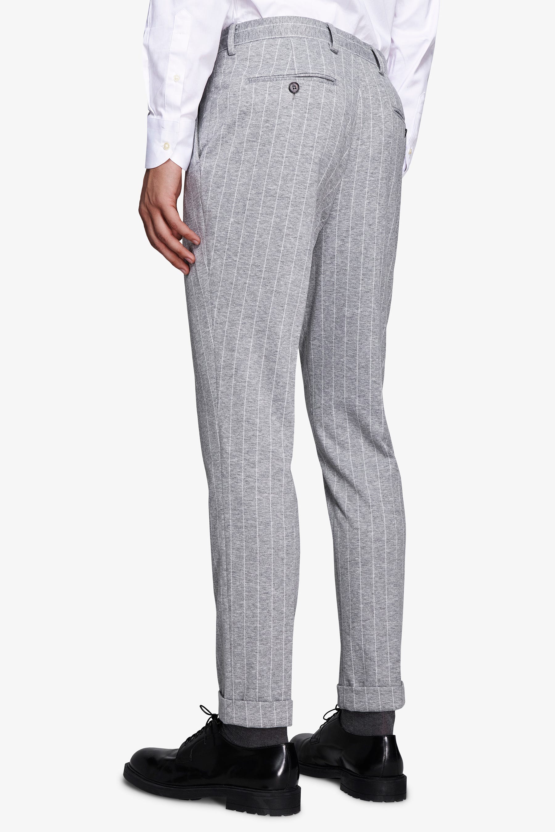 Pantaloni gessati grigio chiaro-Dan John