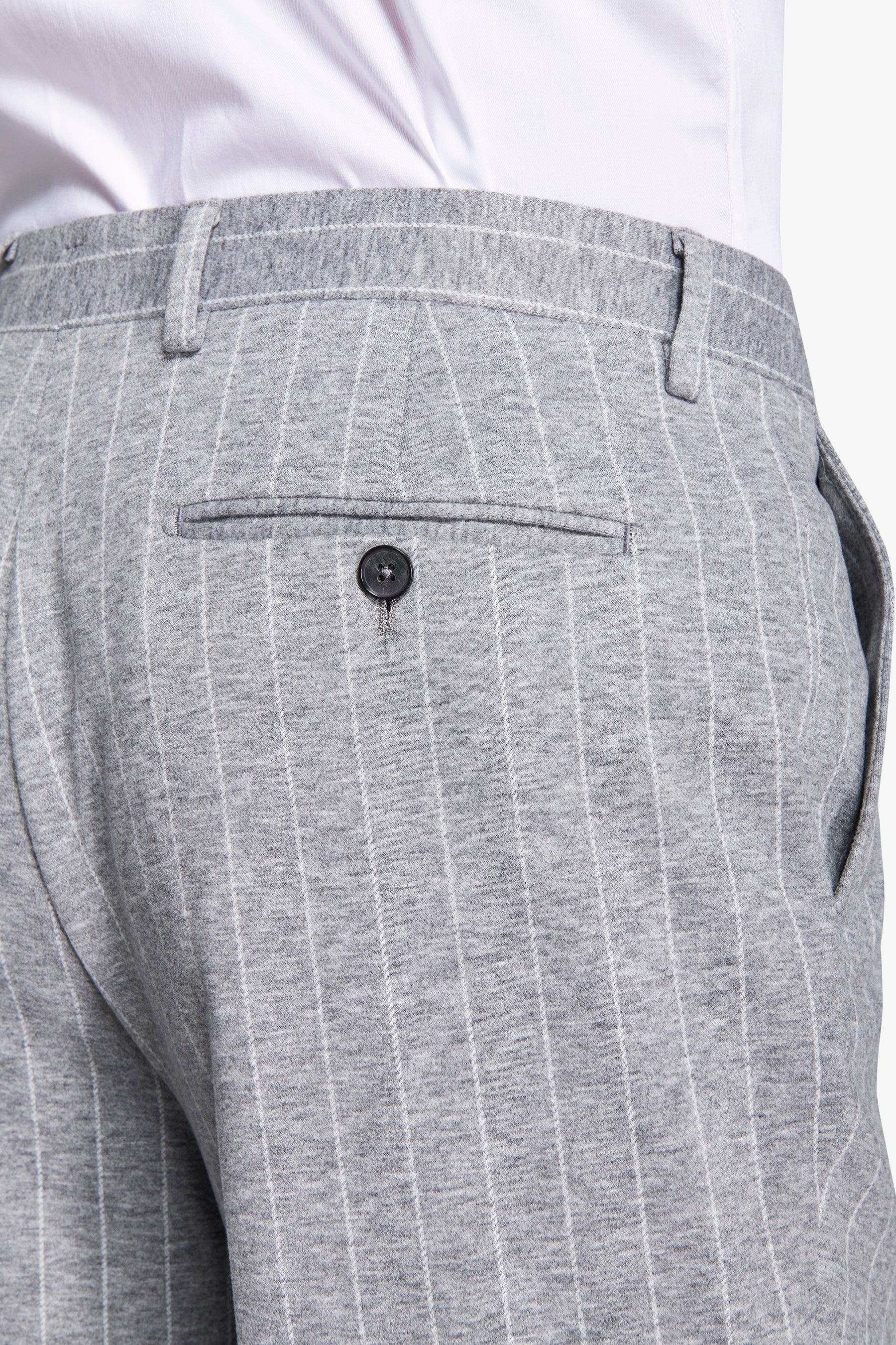 Pantaloni gessati grigio chiaro