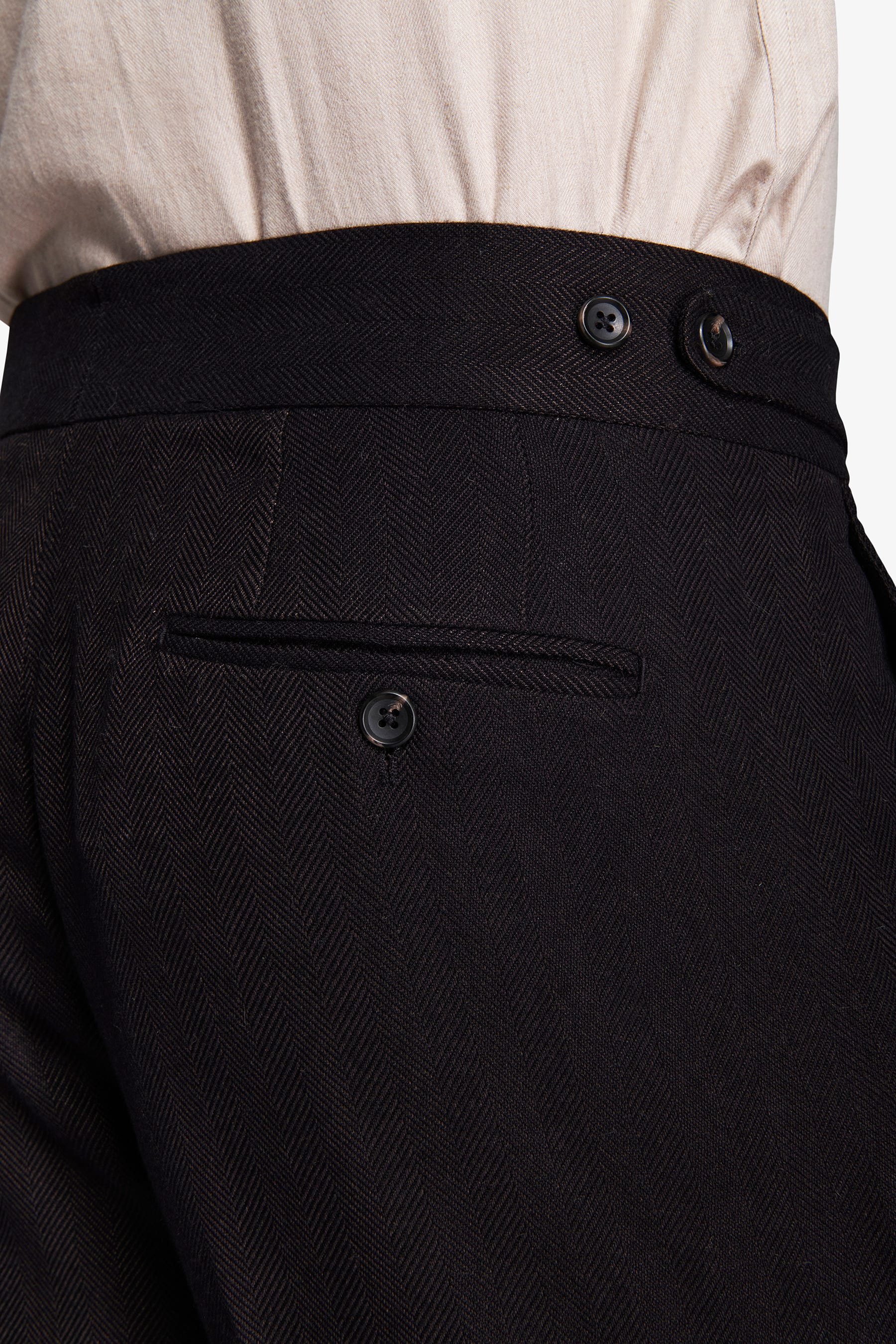 Pantaloni effetto flanella straight moro