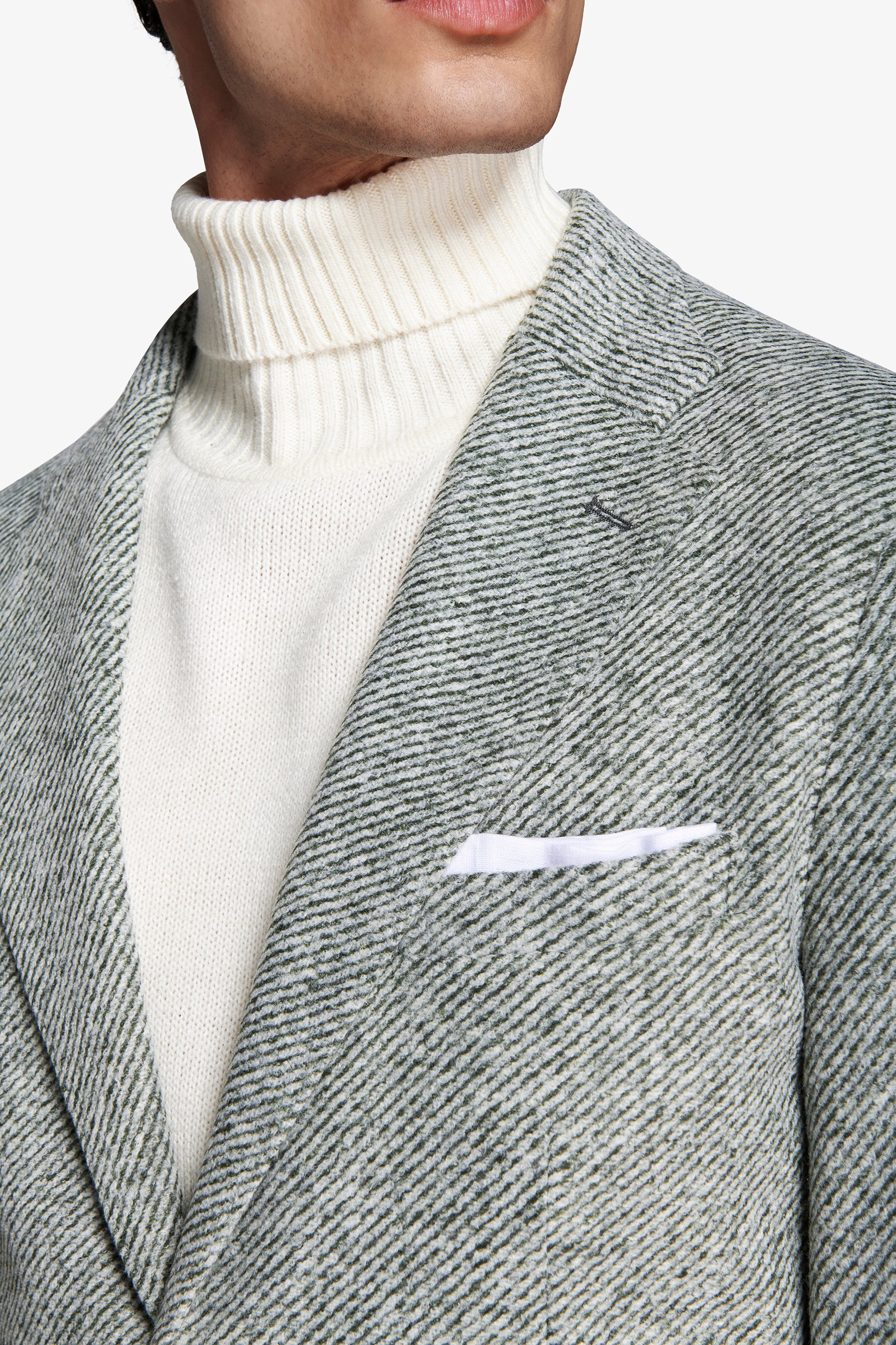 Green diagonal jersey blazer