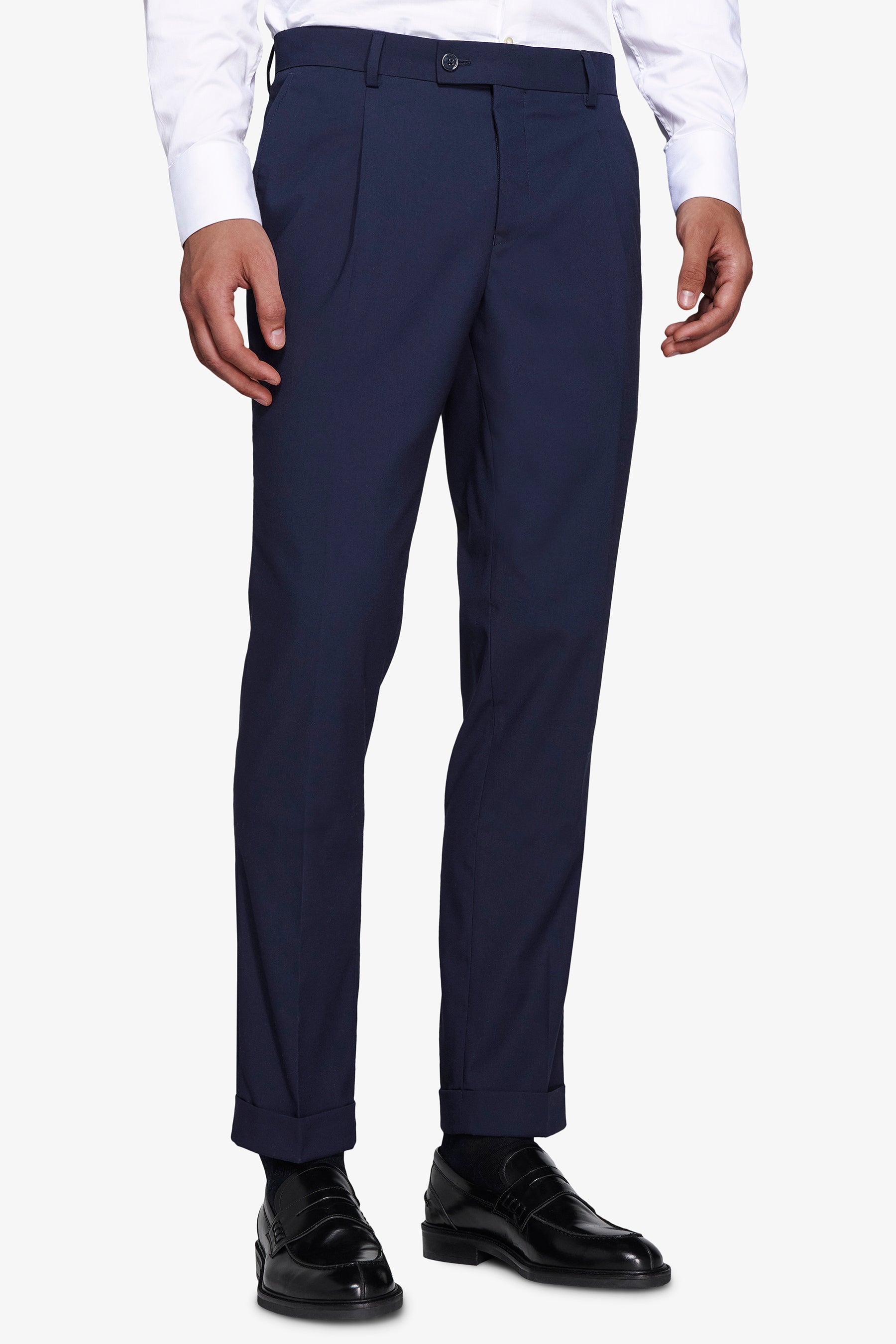 Pantalon classique bleu avec pinces