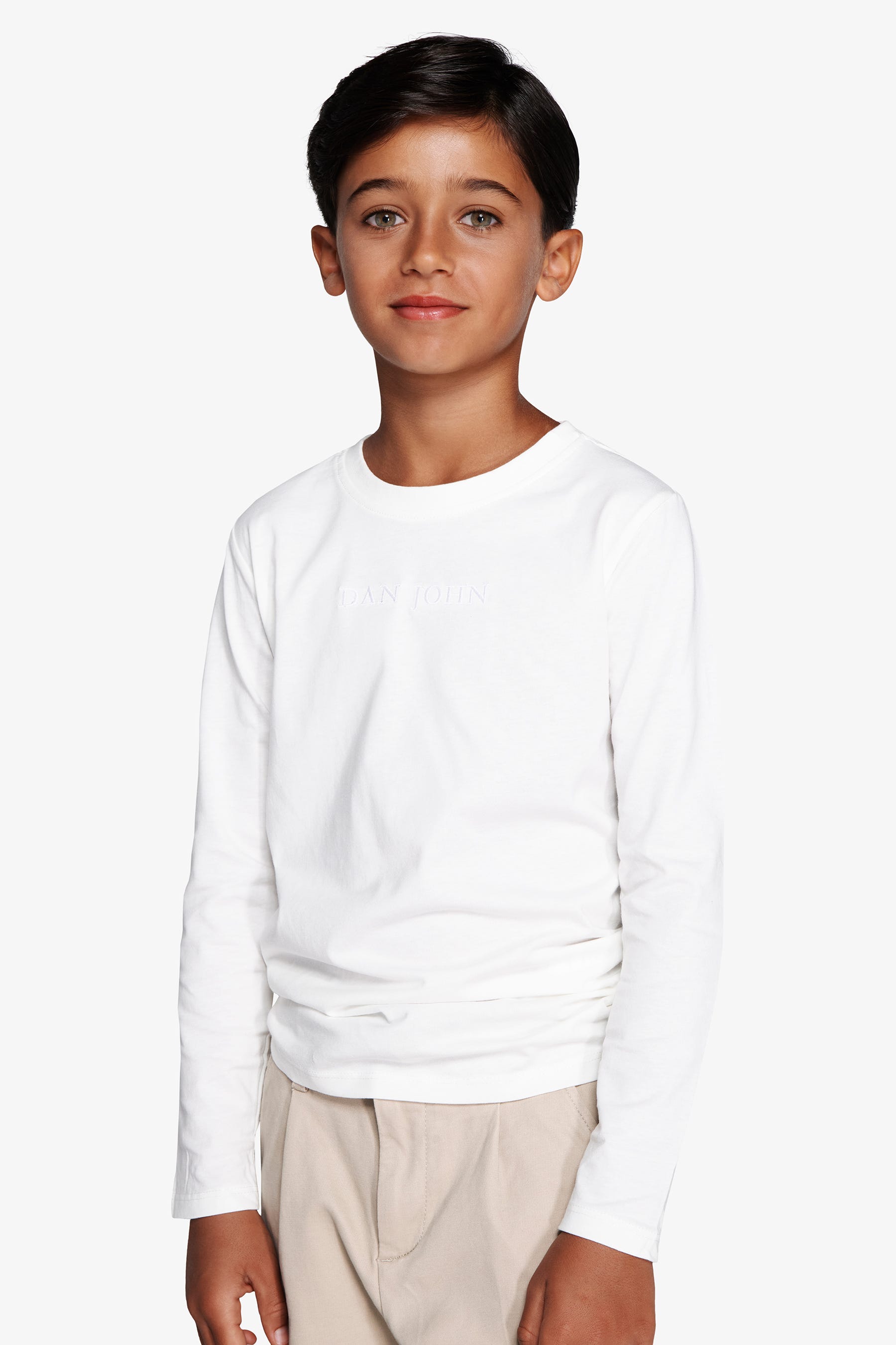 T-shirt con ricamo bianca Kids-Dan John