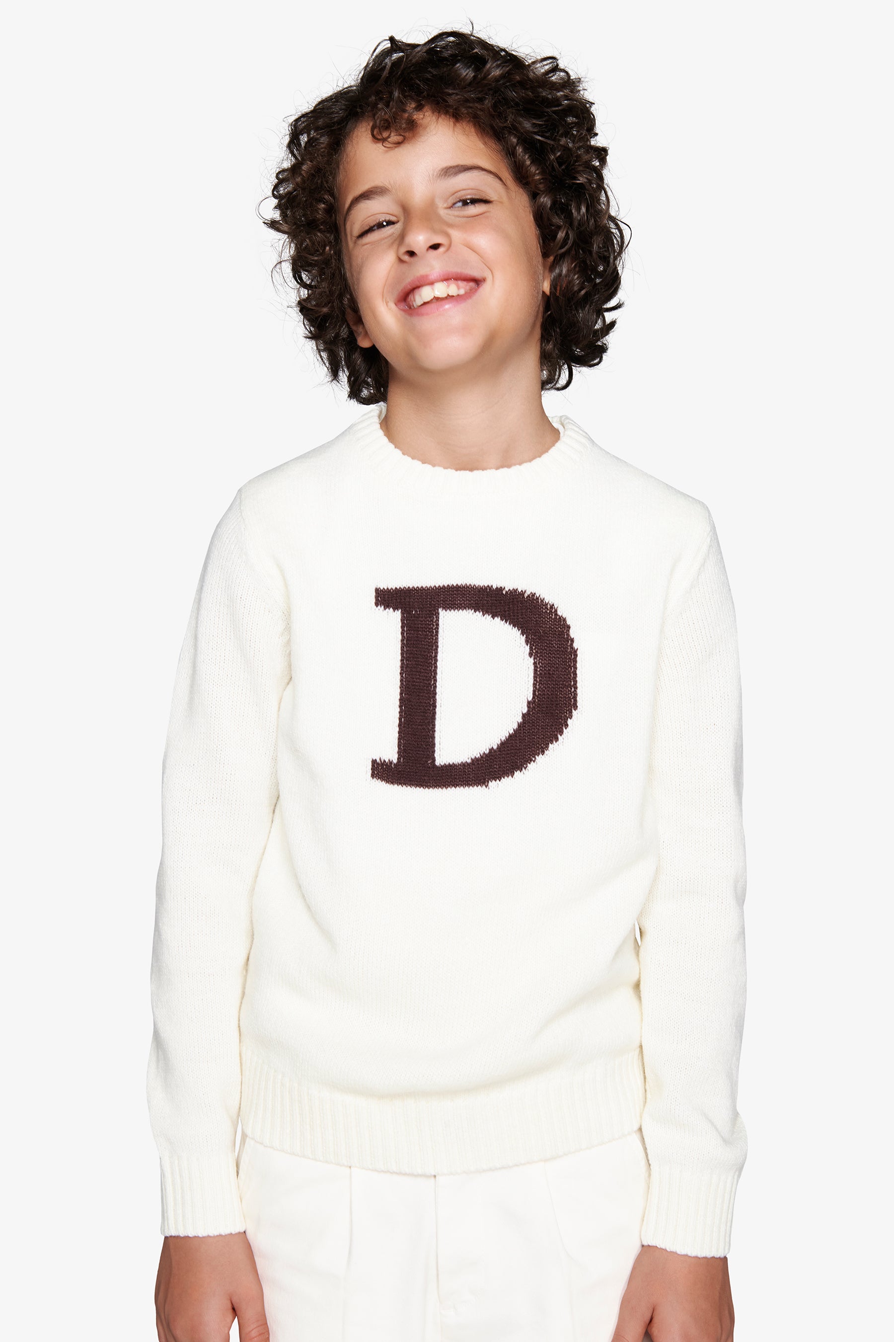 Jersey de cuello redondo logo blanco roto Kids