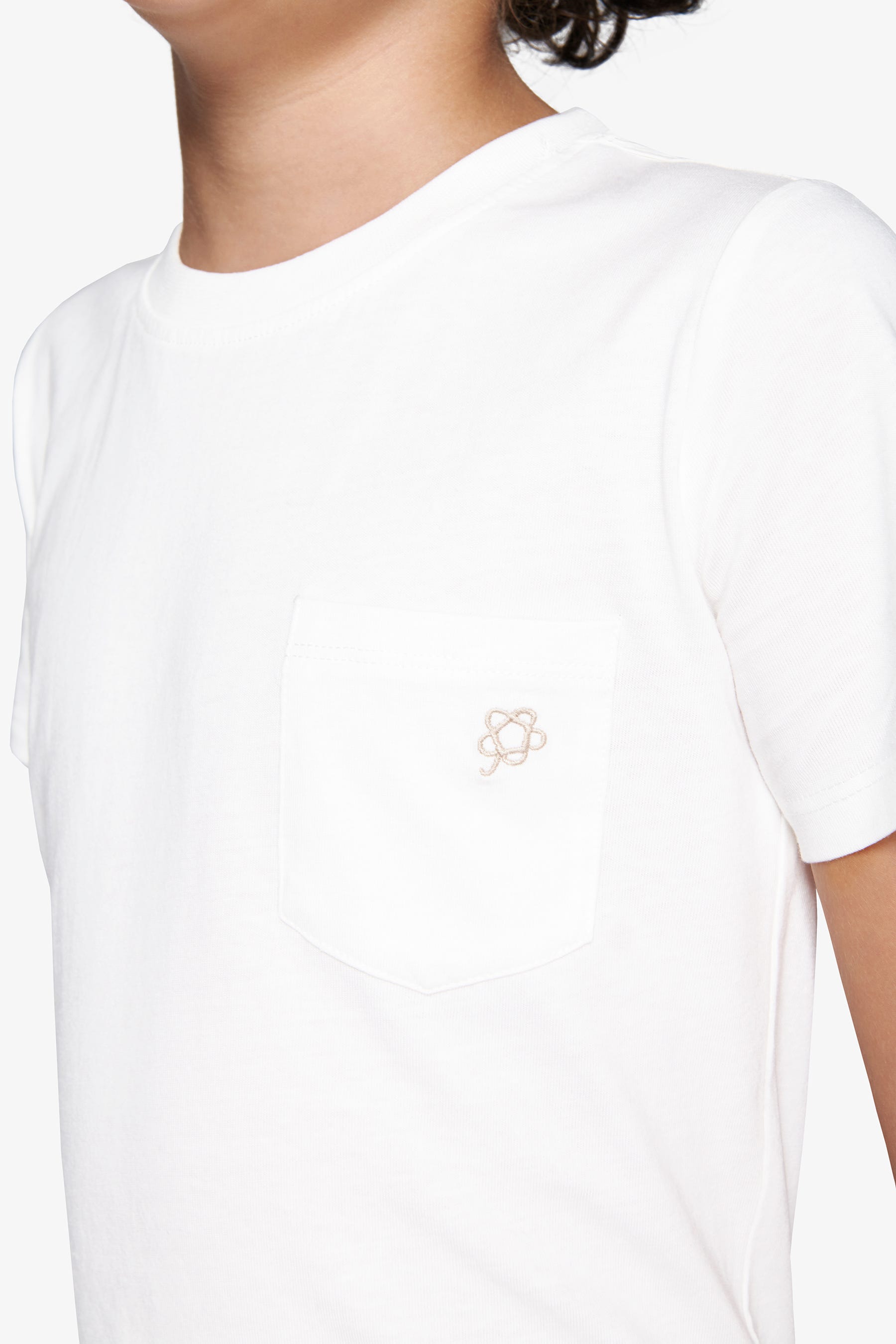 T-shirt basic con taschino bianca Kids-Dan John