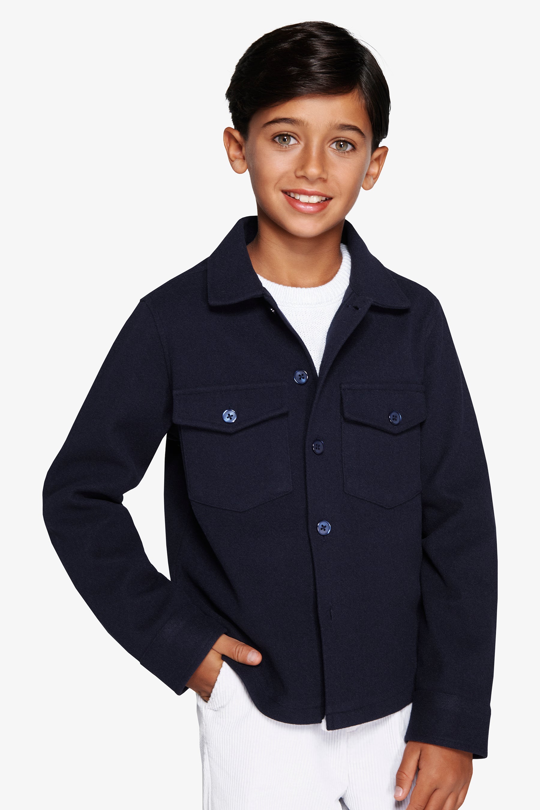 KIDS Blue flannel effect overshirt