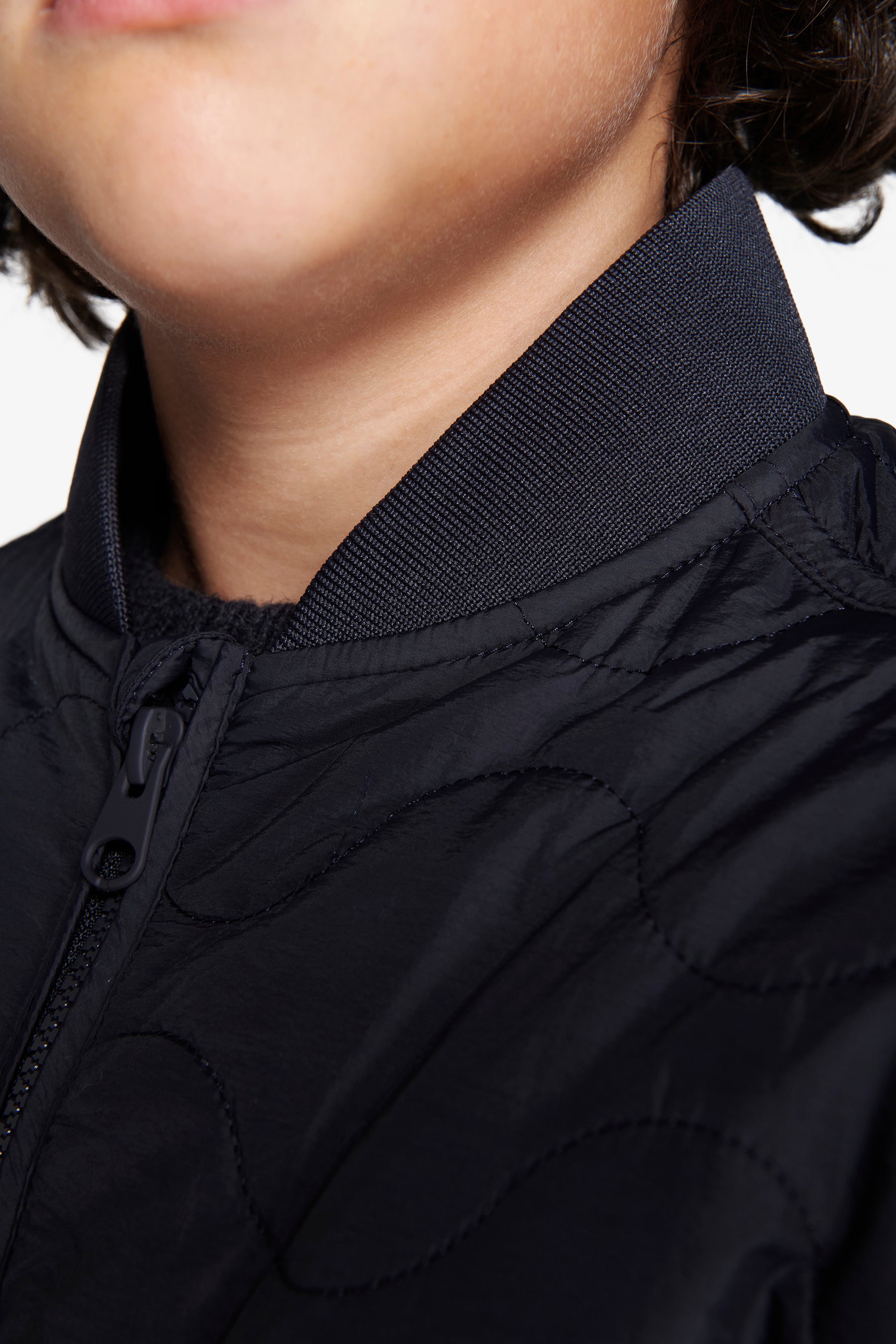 Bomber trapunta a onde orizzontali blu Kids