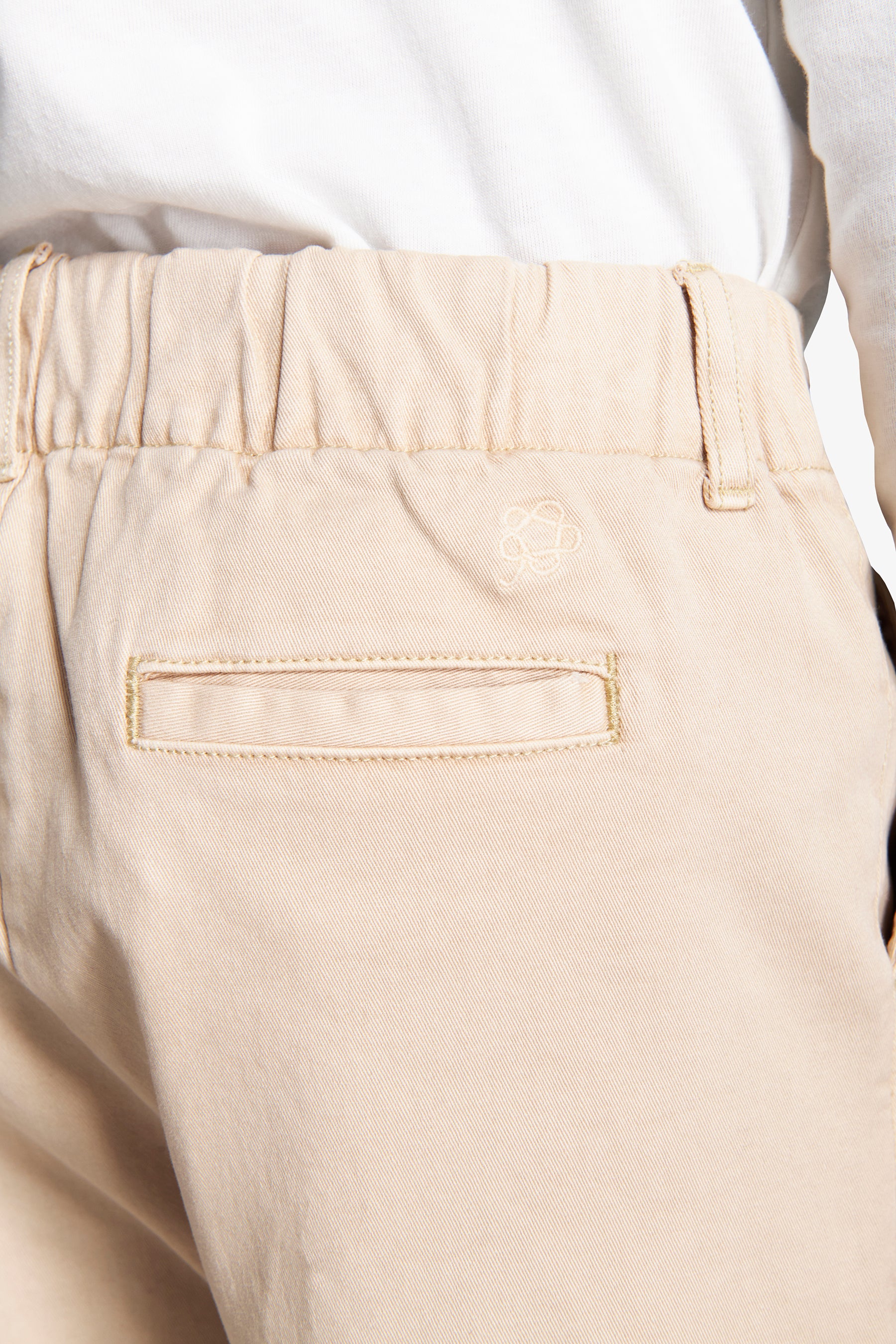 KIDS Beige drawstring chino pants