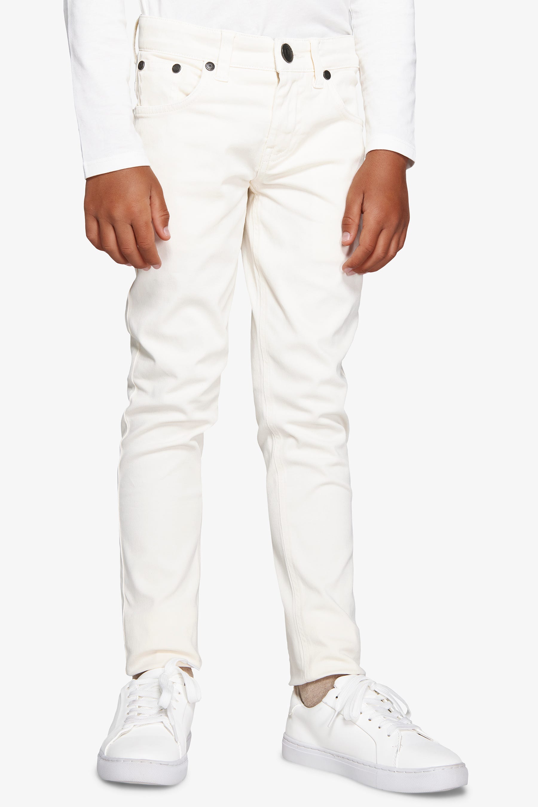 Pantaloni 5 tasche panna Kids-Dan John