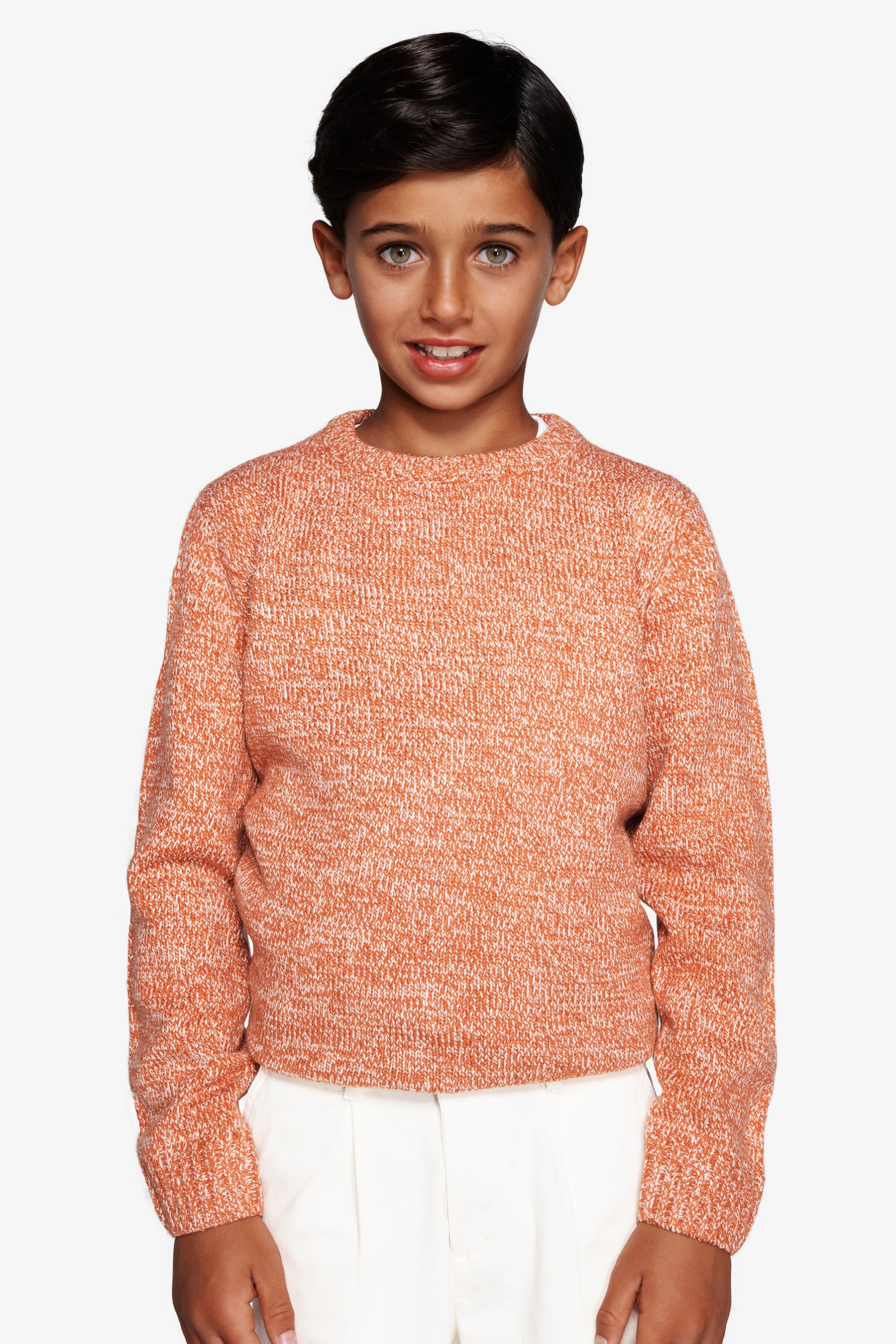 Maglia girocollo mouline' arancio Kids-Dan John