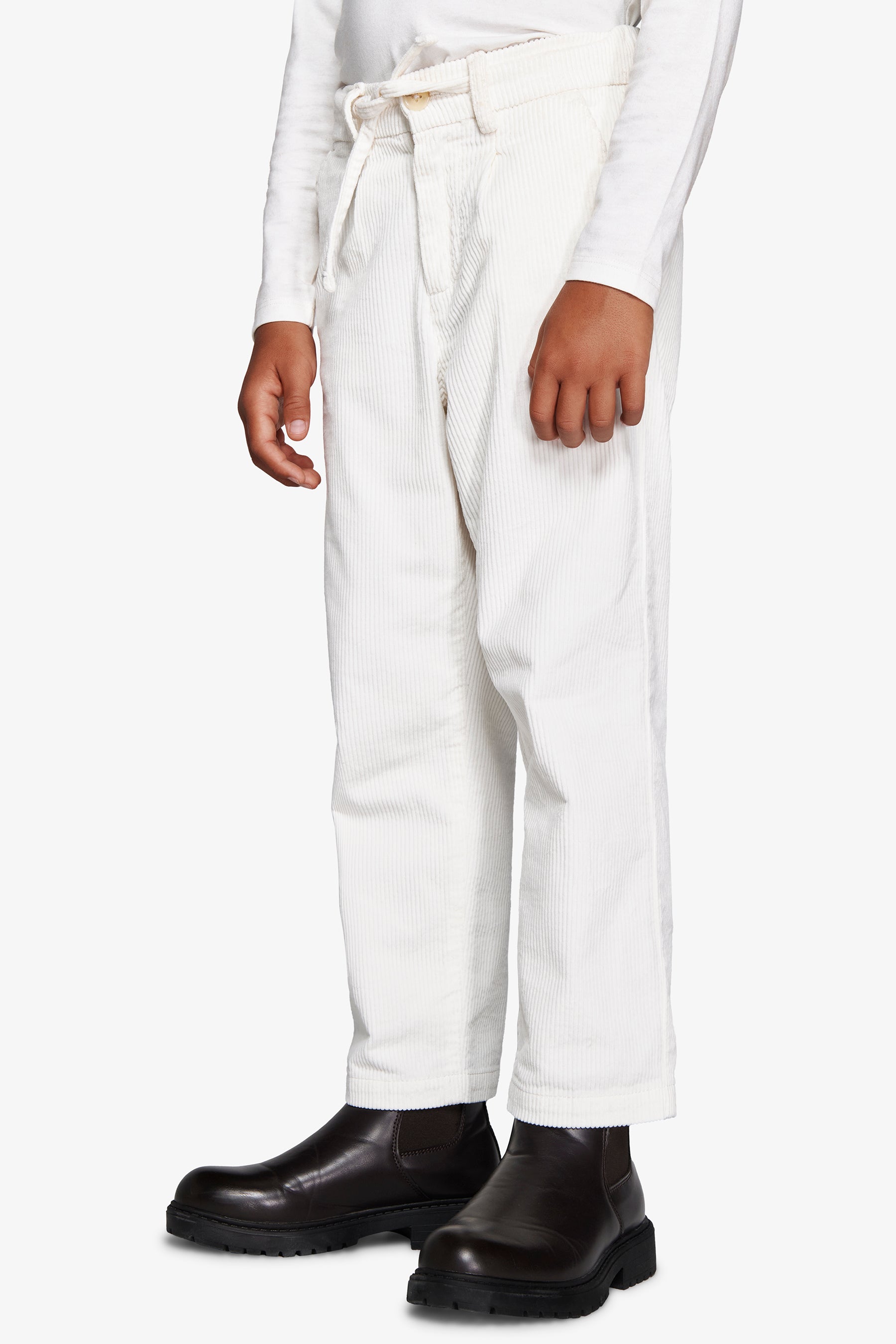 KIDS Cream corduroy trousers