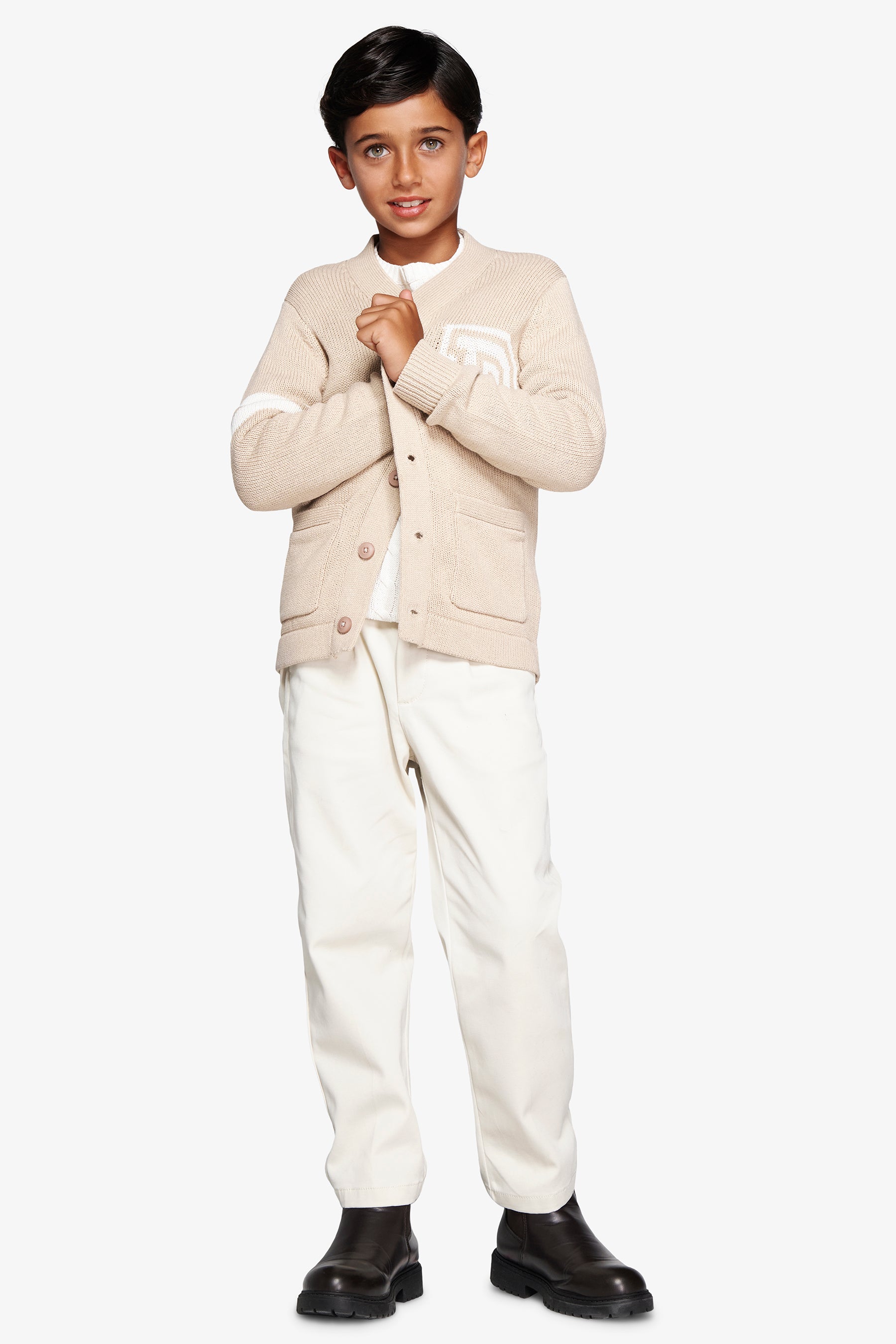 Cardigan en corde à col en V pour enfant