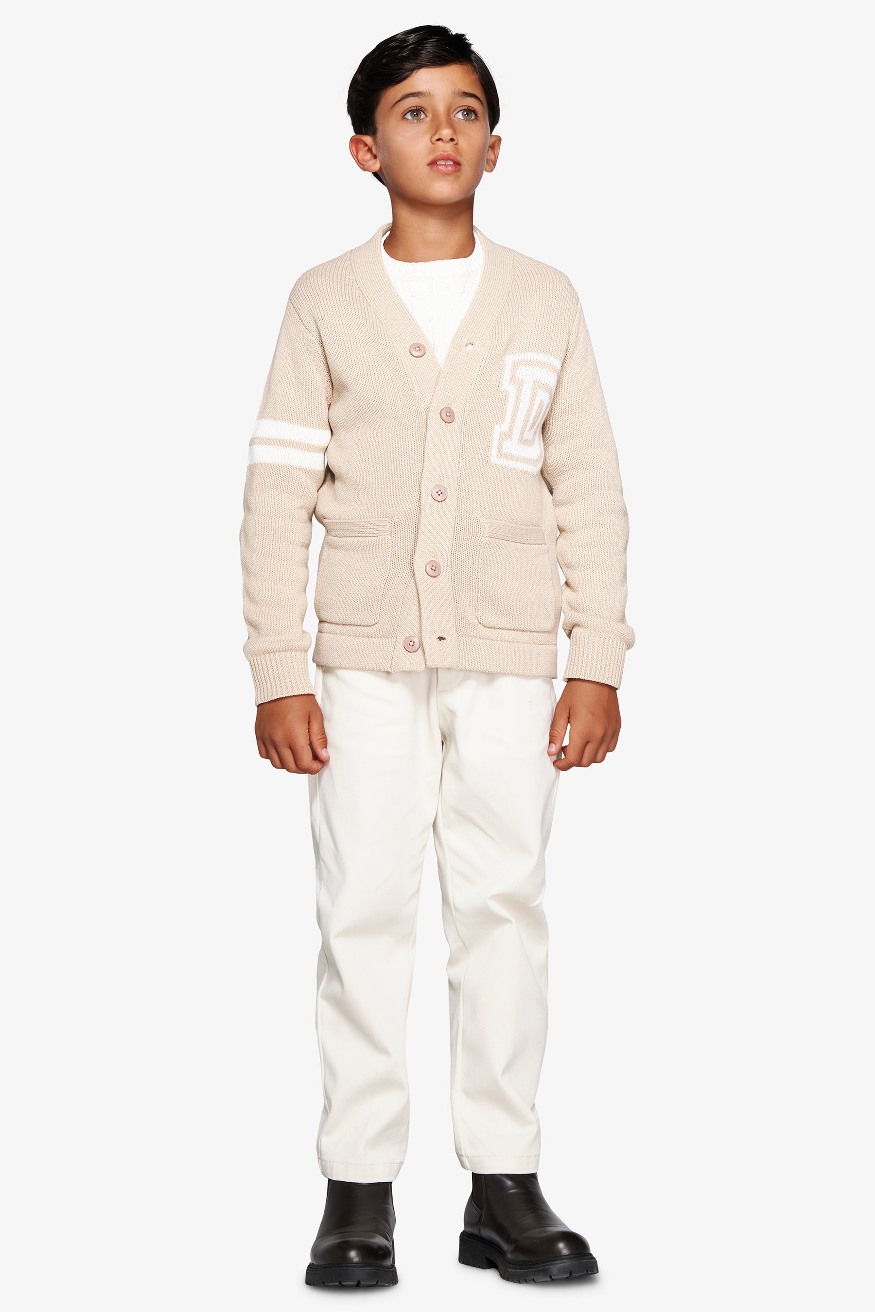 Cardigan en corde à col en V pour enfant