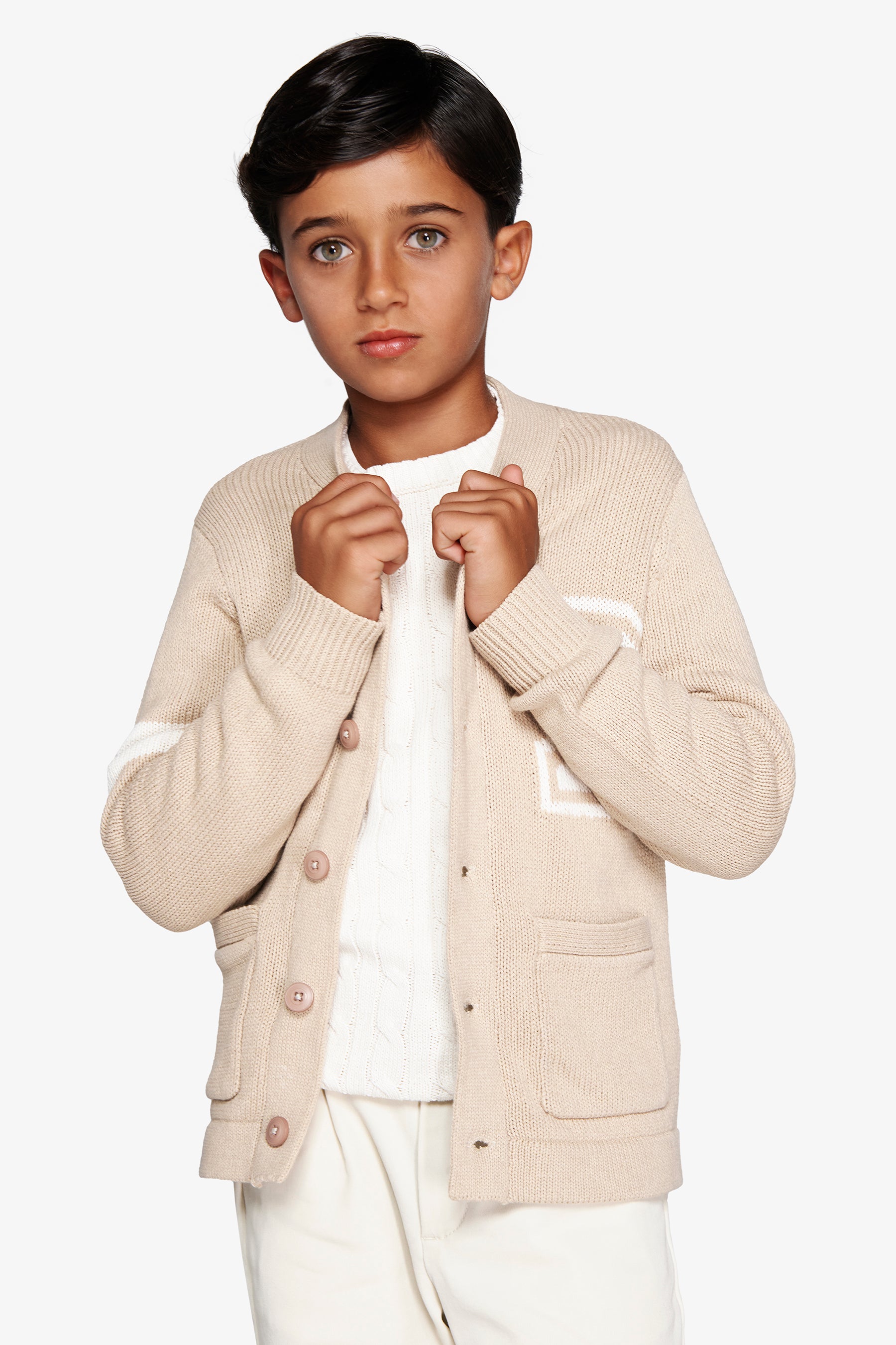 Cardigan en corde à col en V pour enfant