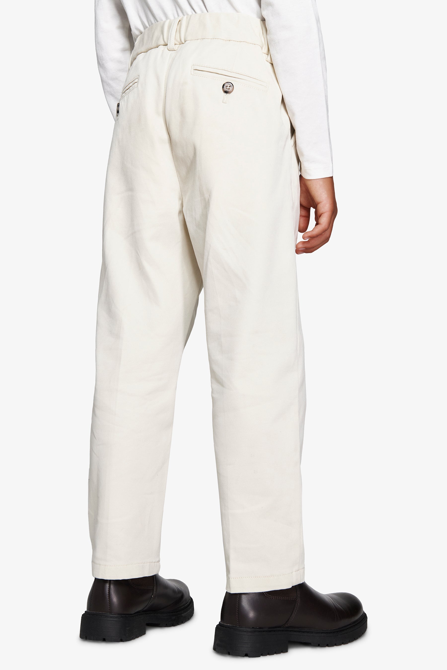 KIDS Cream jersey drawstring pants