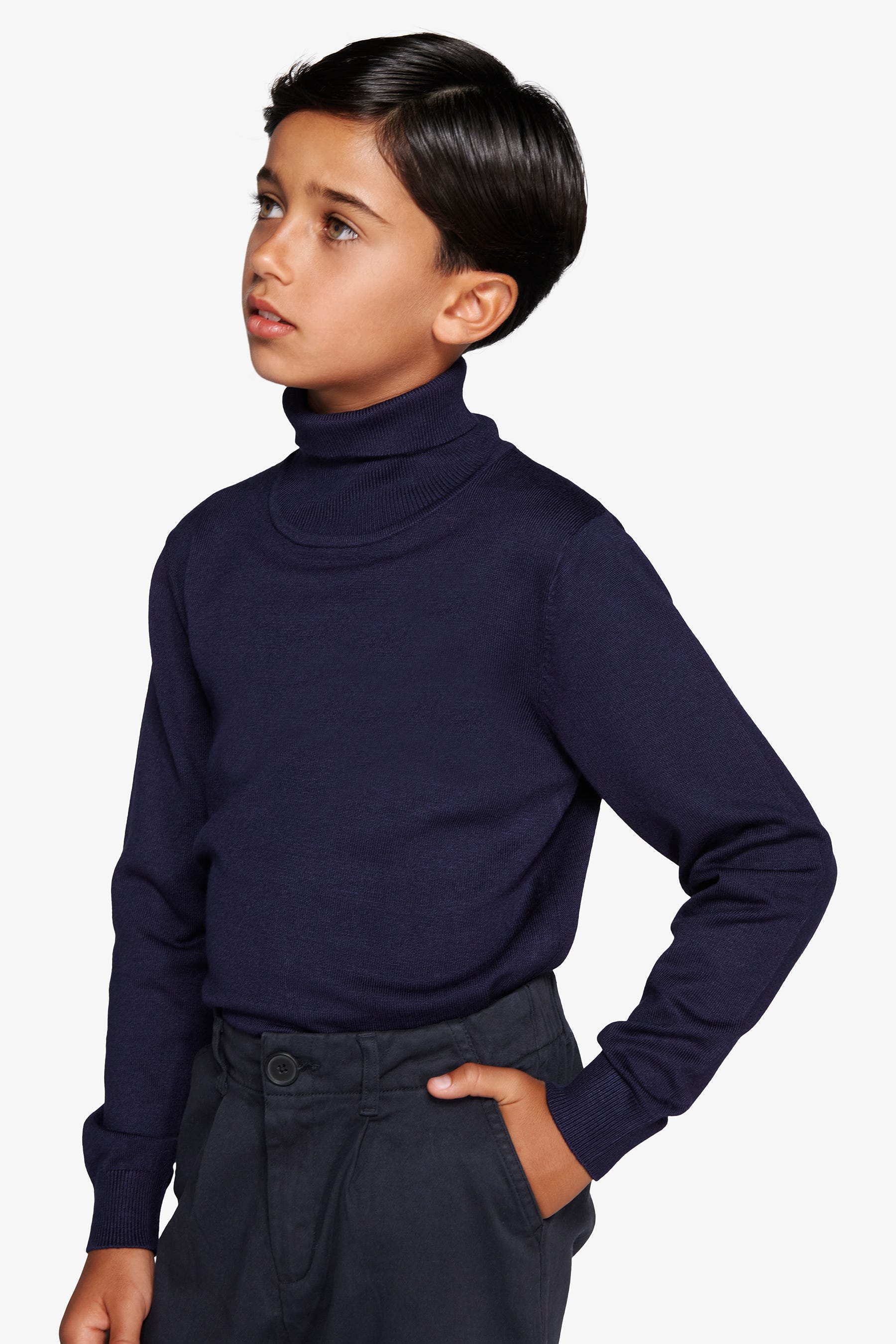 Maglia dolcevita basic blu Kids-Dan John