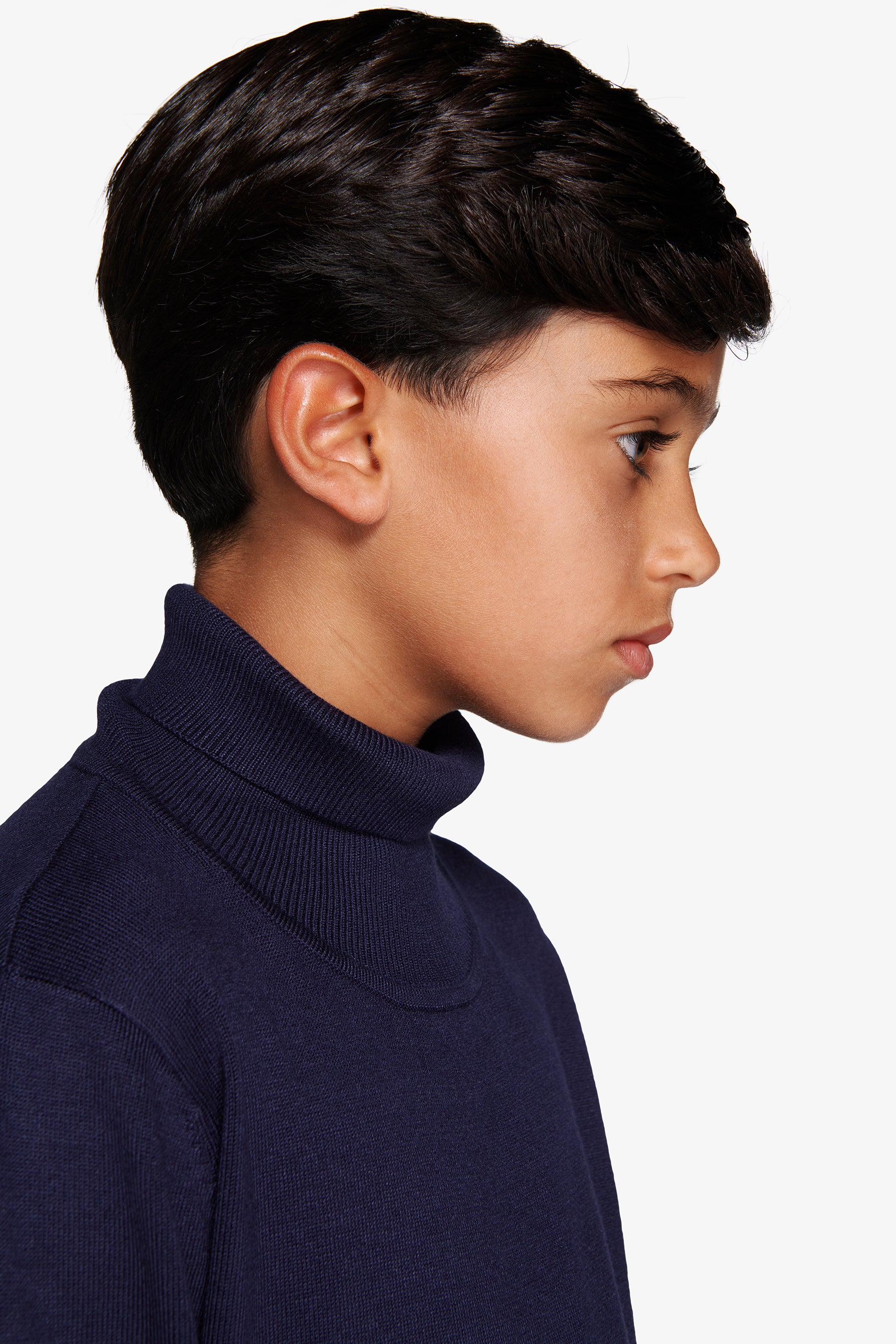KIDS Blue basic knit turtleneck
