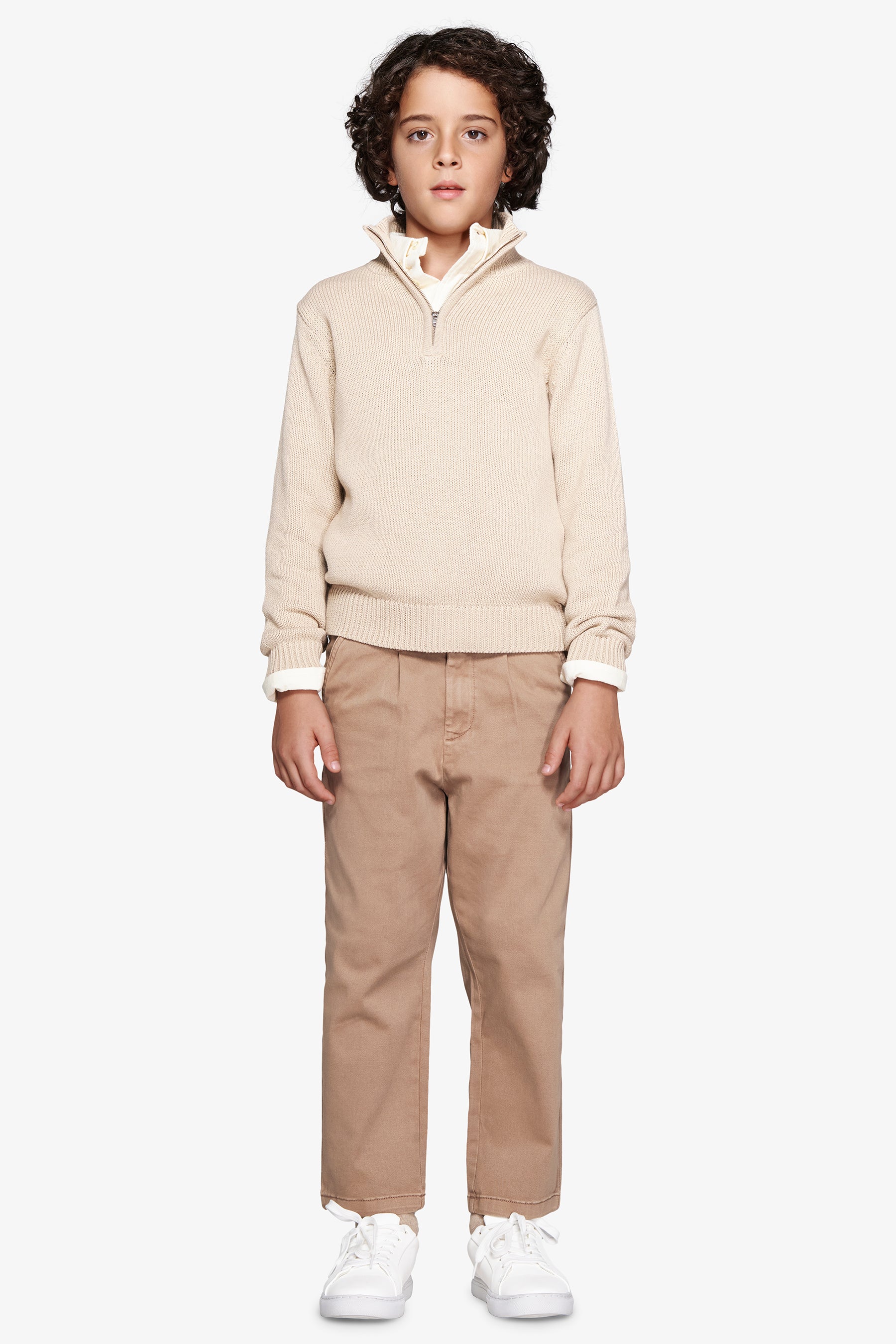 Pull en corde demi-zip pour enfant