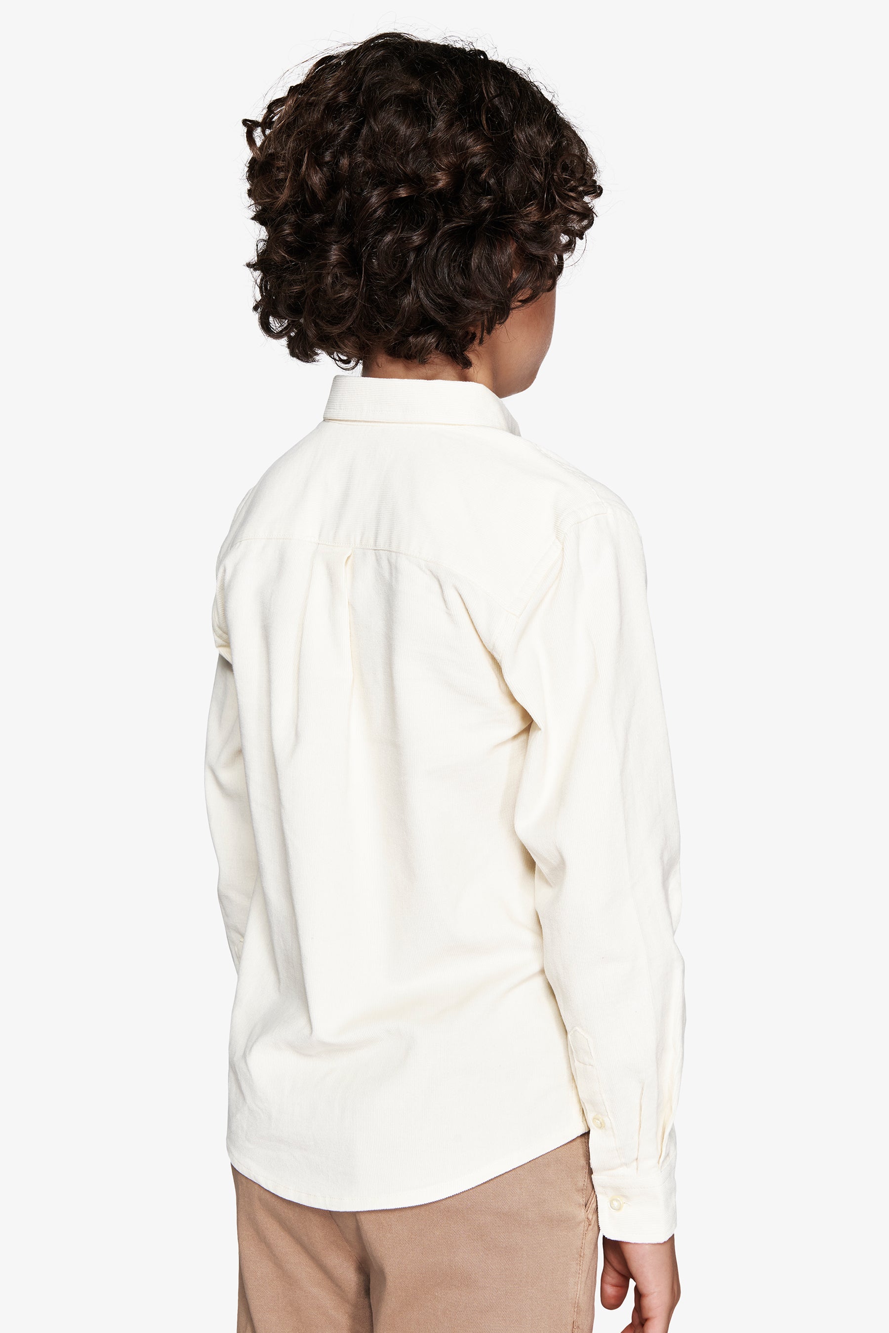 KIDS Cream corduroy shirt