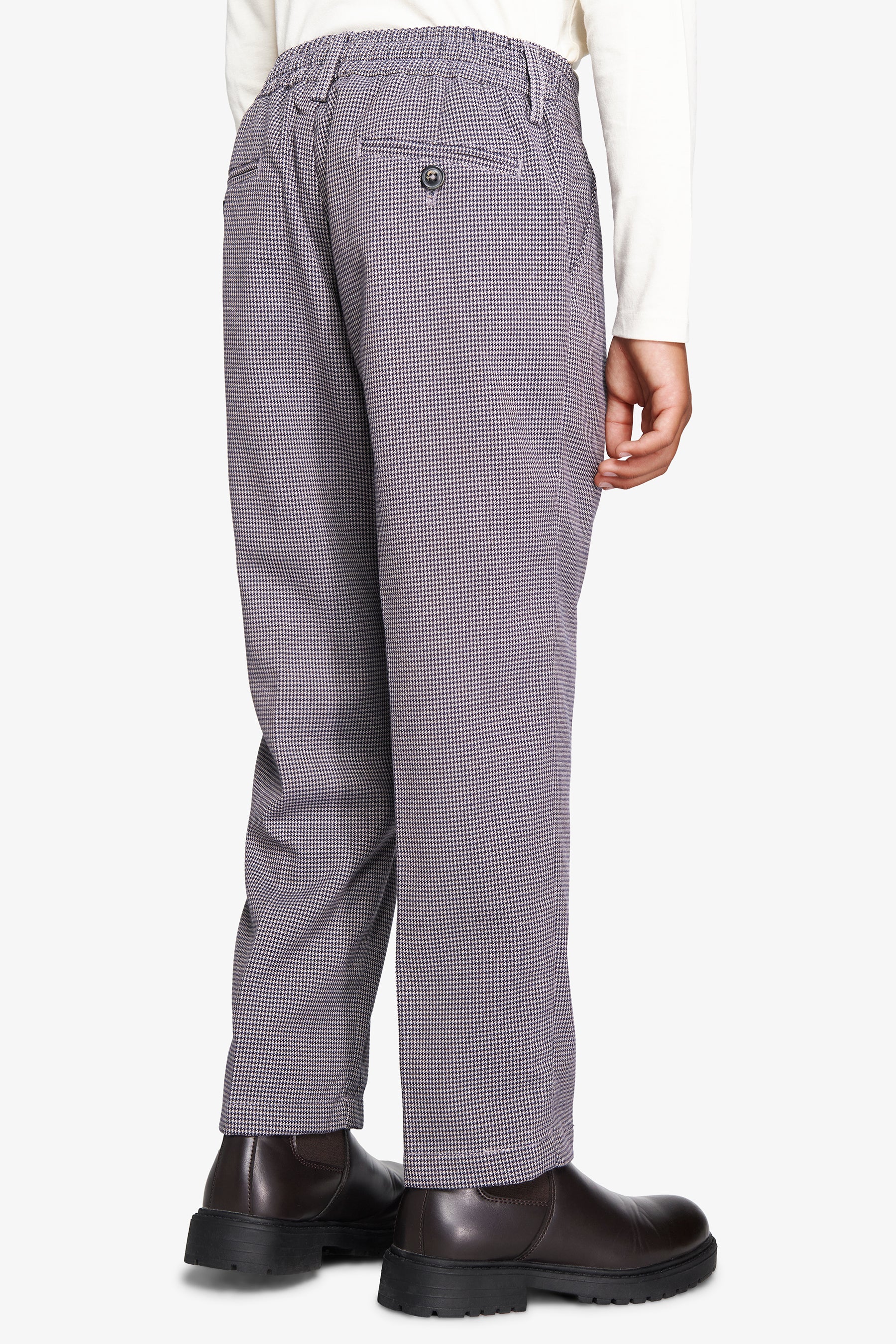 KIDS Taupe Pied de Poule drawstring pants