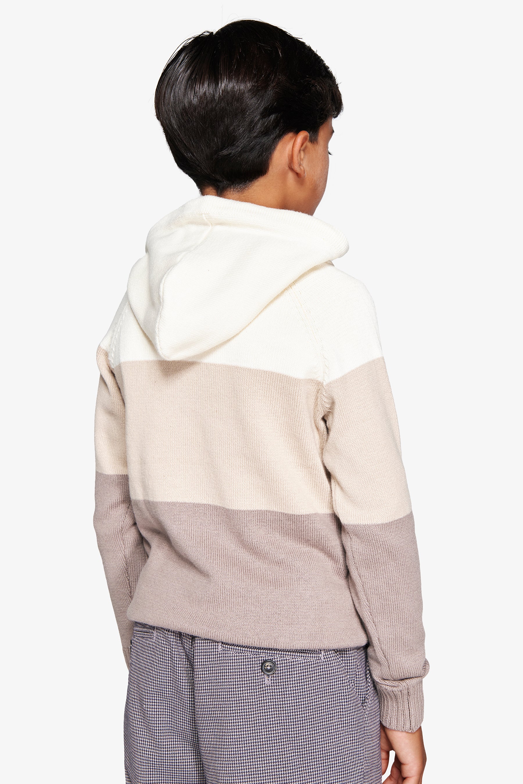 Kinder-Strickpullover im Farbblockdesign