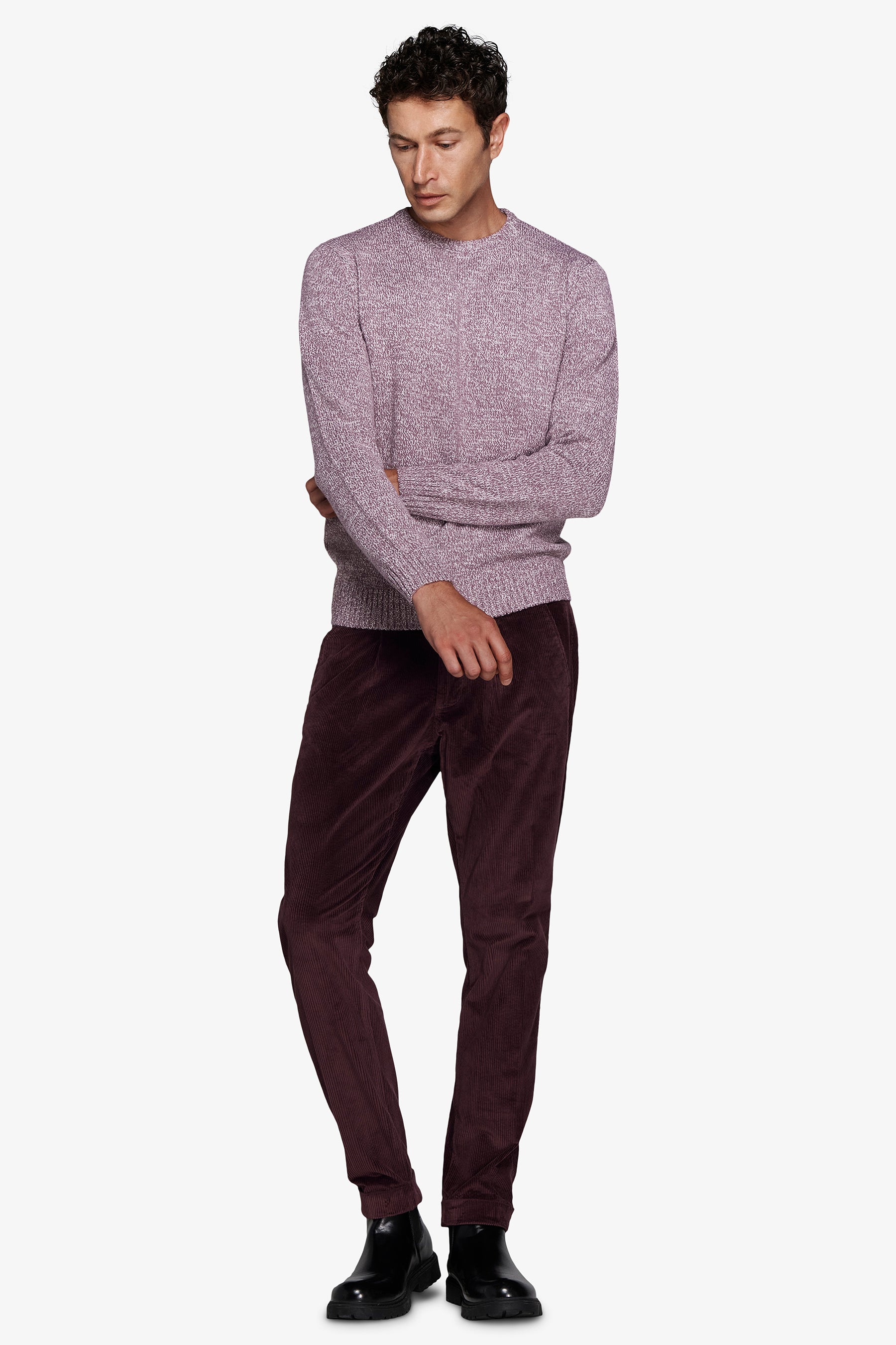 Maglia girocollo mouline' cipolla