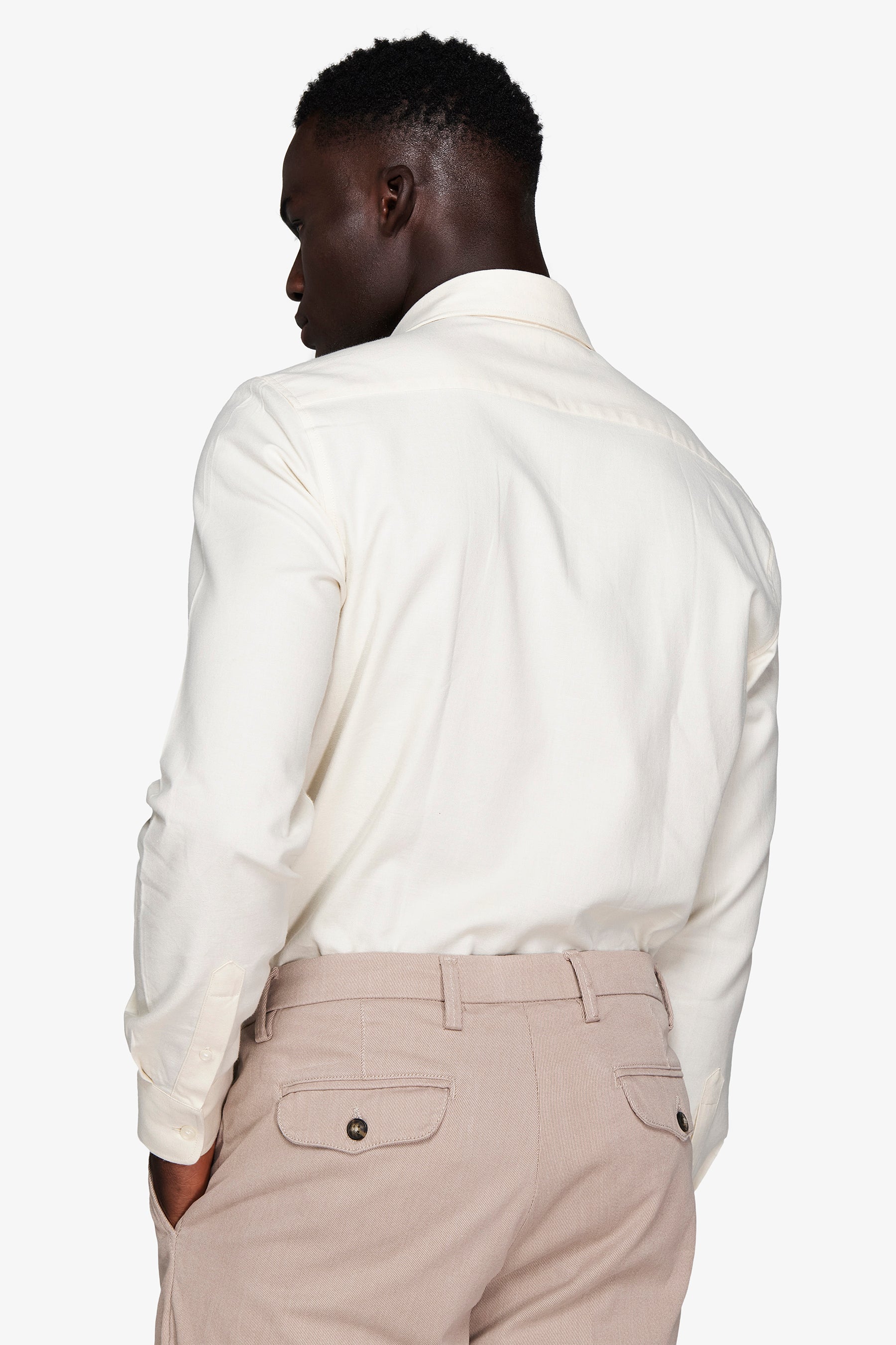 Camicia effetto flanella panna