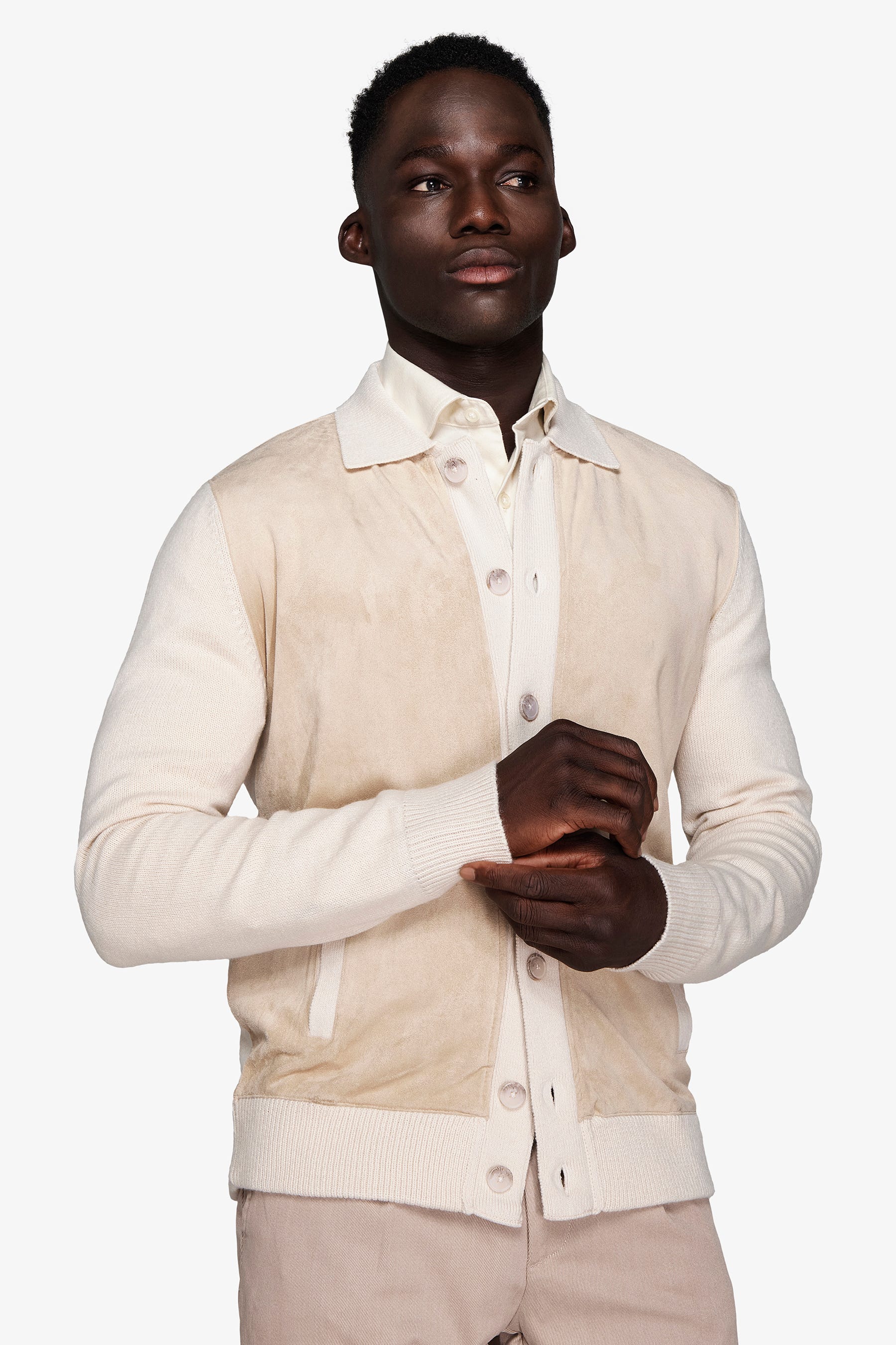 Blazer in maglia bimaterico corda-Dan John