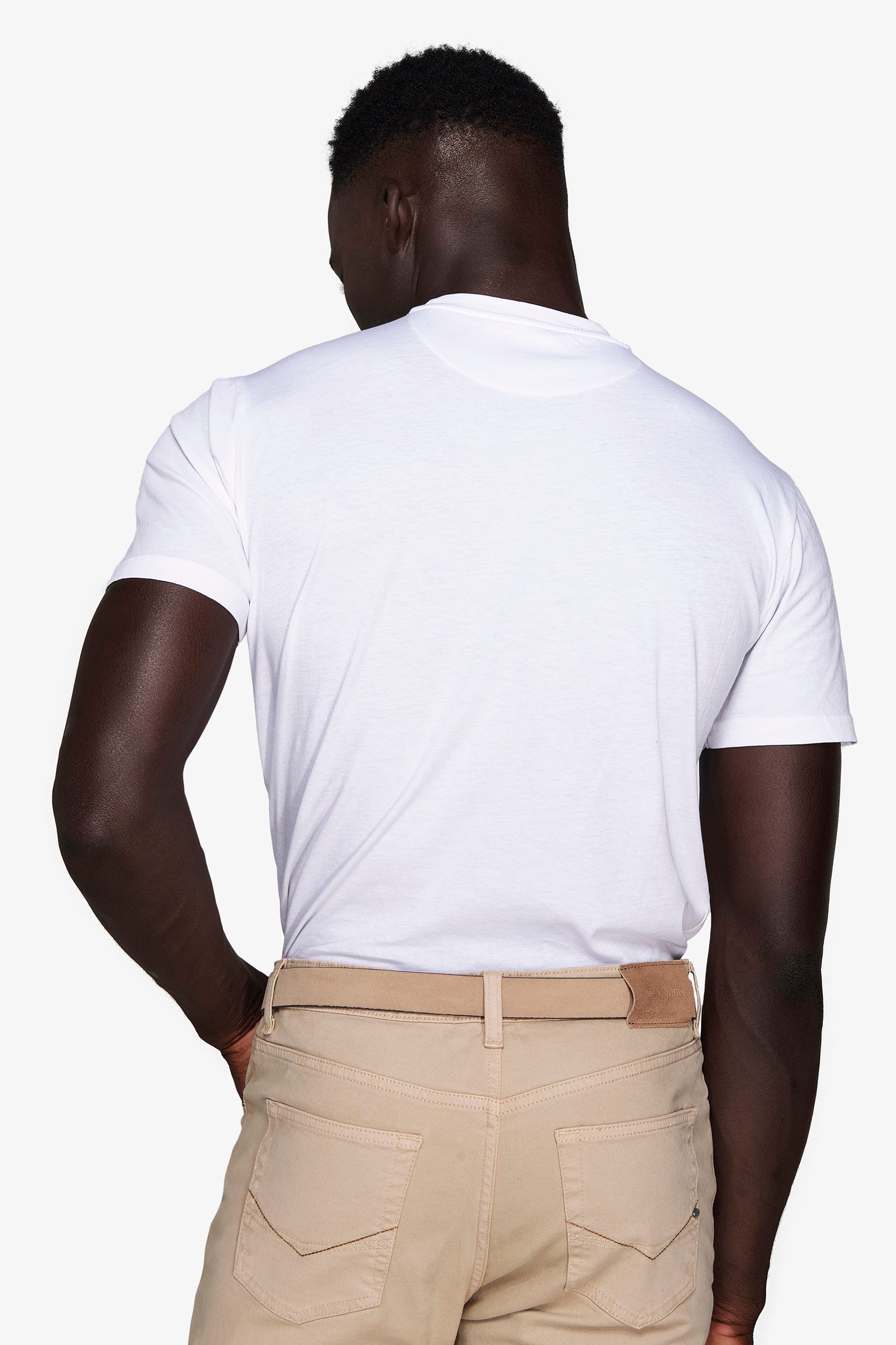 T-shirt basic in cotone leggero bianca-Dan John