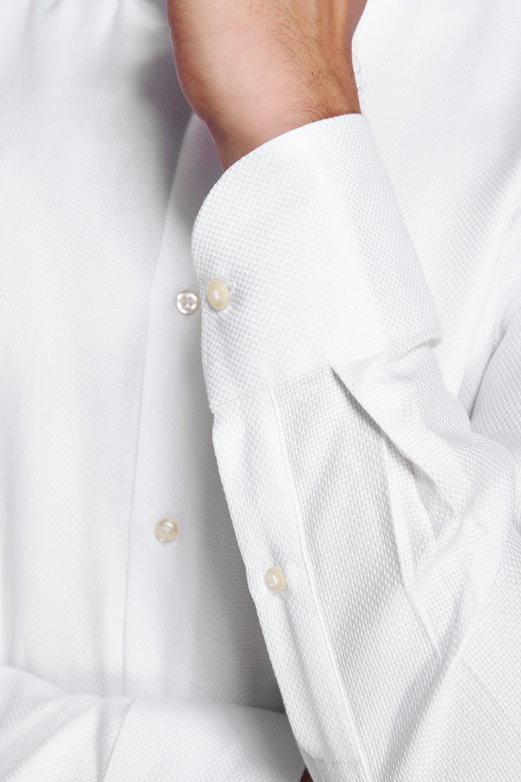 Slim-fit white textured ‘la Picoco’ shirt