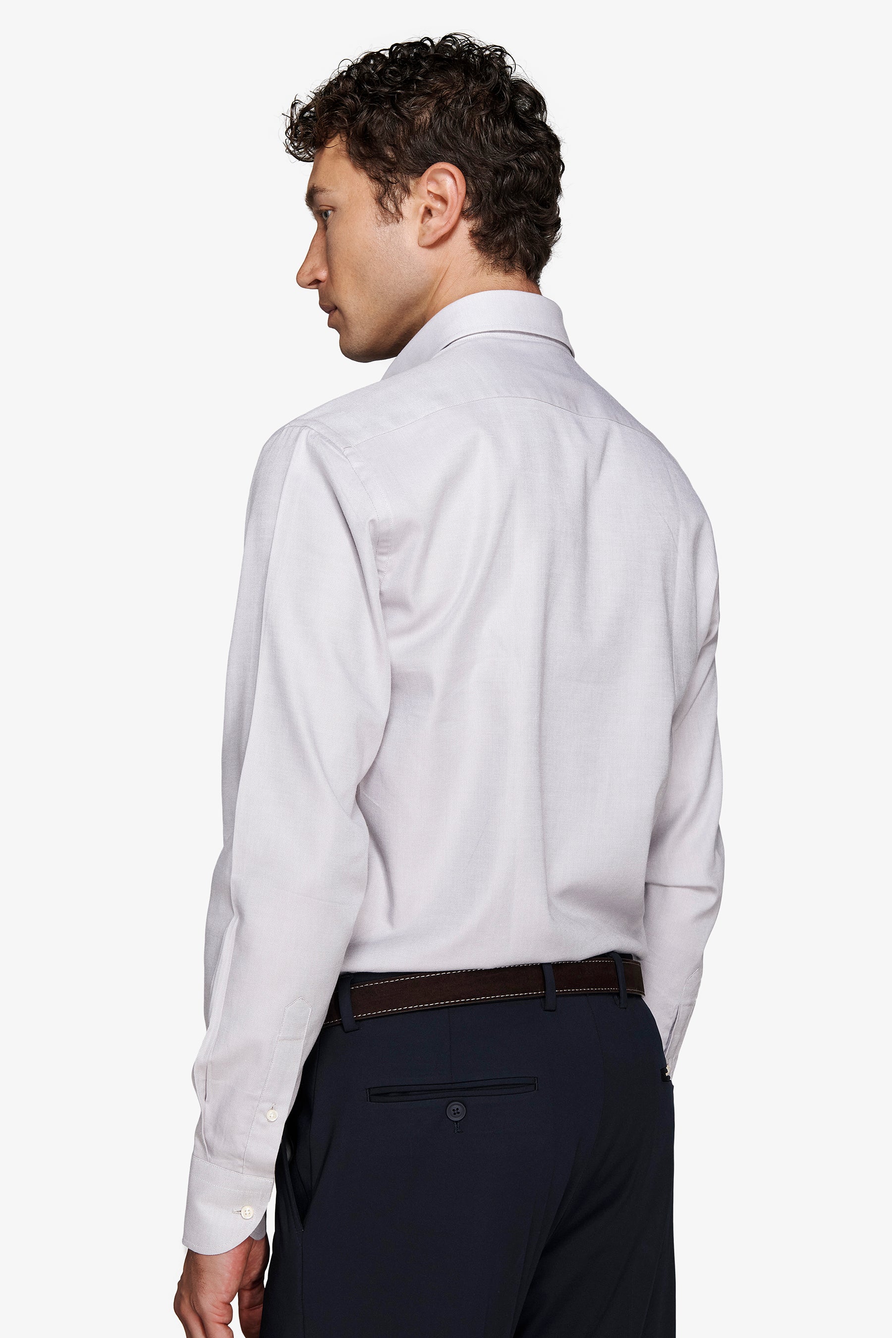 Chemise Oxford boutonnée gris clair