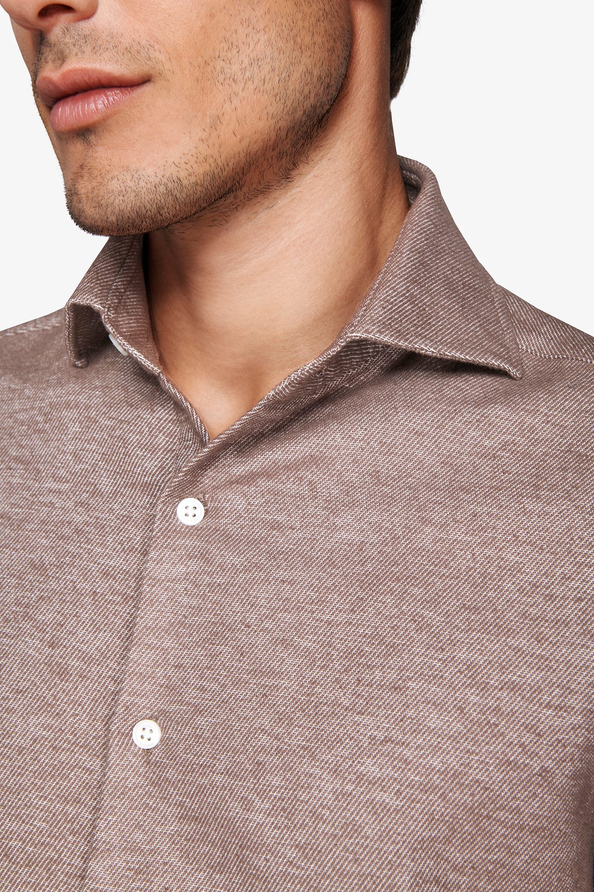 CAMICIA FLANELLA MELANGE TORTORA-Dan John
