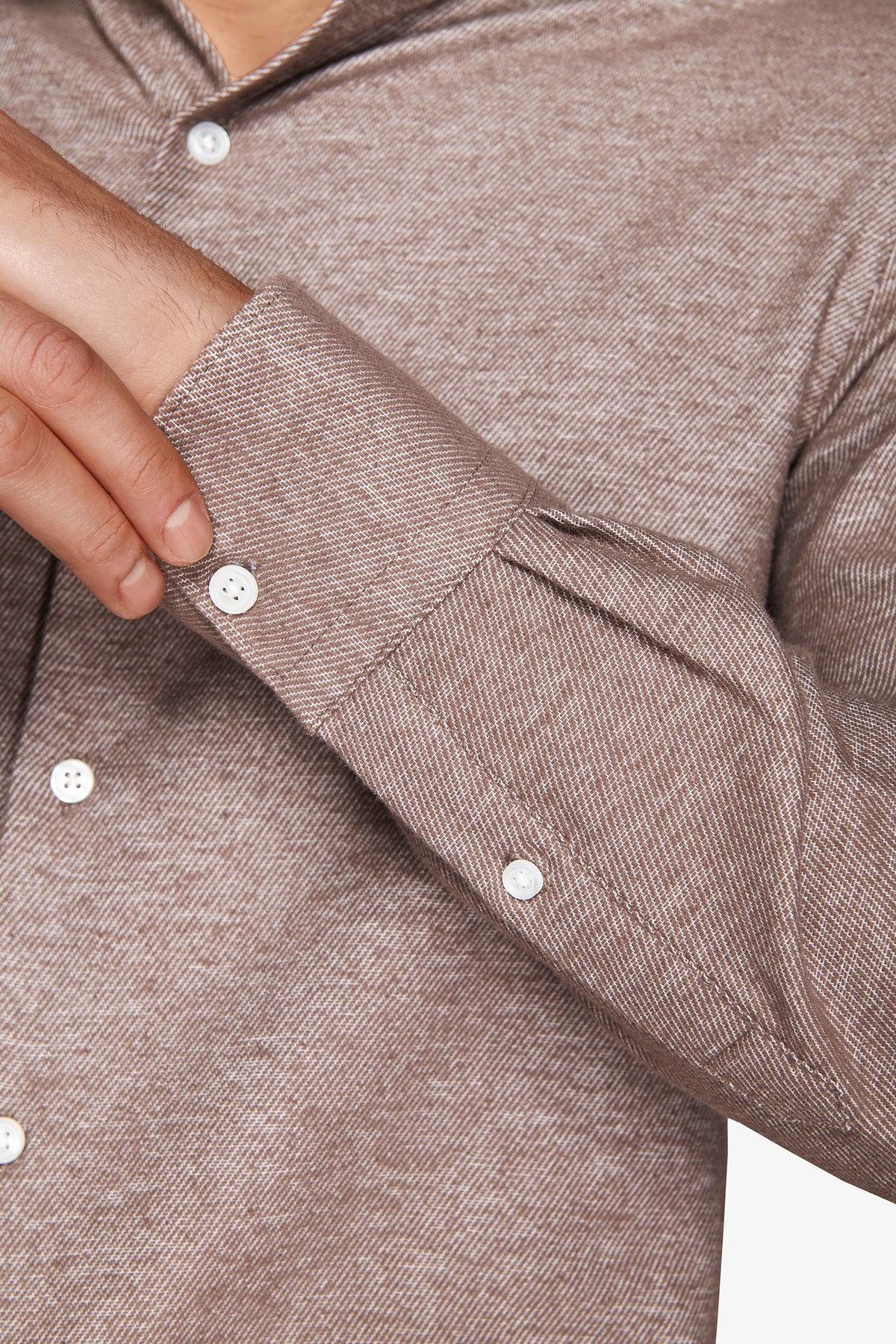CAMICIA FLANELLA MELANGE TORTORA-Dan John