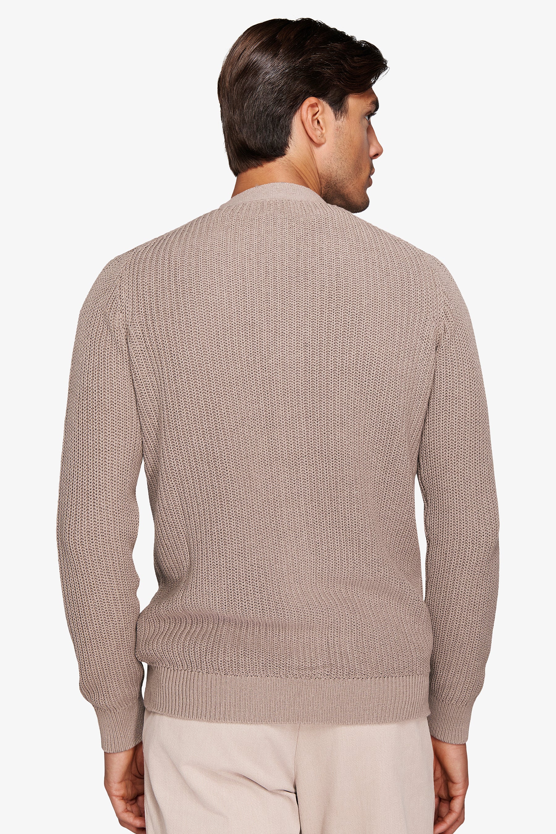 Cardigan costa inglese tortora