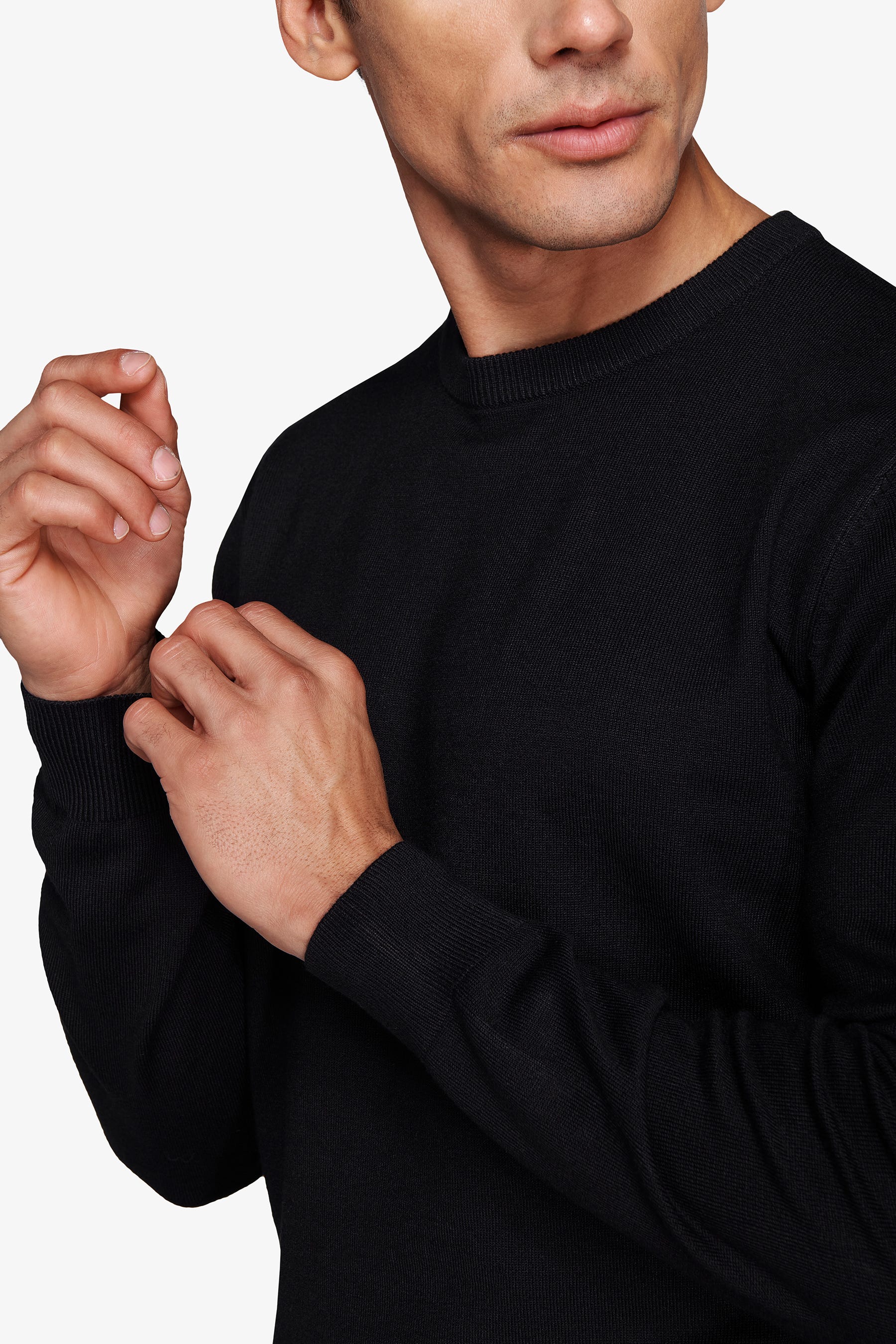 Maglia girocollo basic nero-Dan John